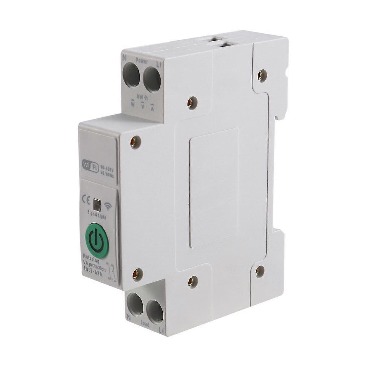 TUYA WiFi Smart Switch Energy Meter 63A 1P+N Kwh Metering Monitoring Circuit Breaker Timer Relay Ove