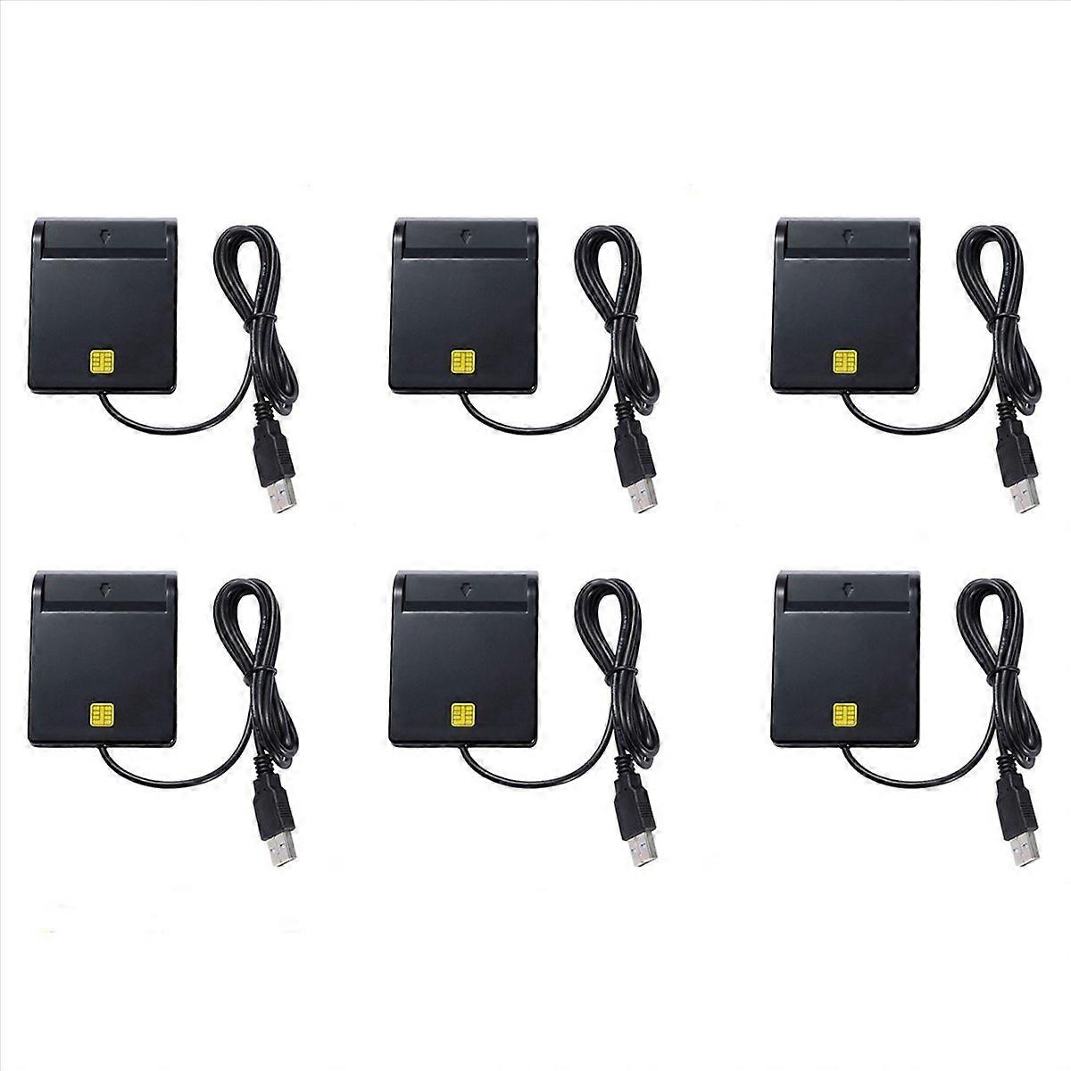 6X USB Smart Card Reader for Bank Card IC/ID EMV Card Reader High Quality for 7 8 10 for Linux OS US