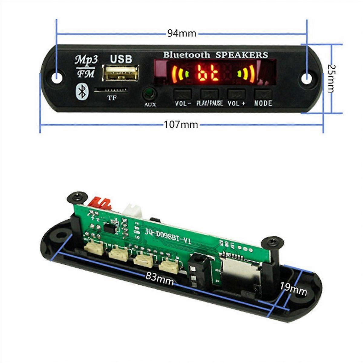 5X USB MP3 Module Bluetooth 12V MP3 WMA Decoder Board Audio Module FM AUX USB TF Radio for Car Remot
