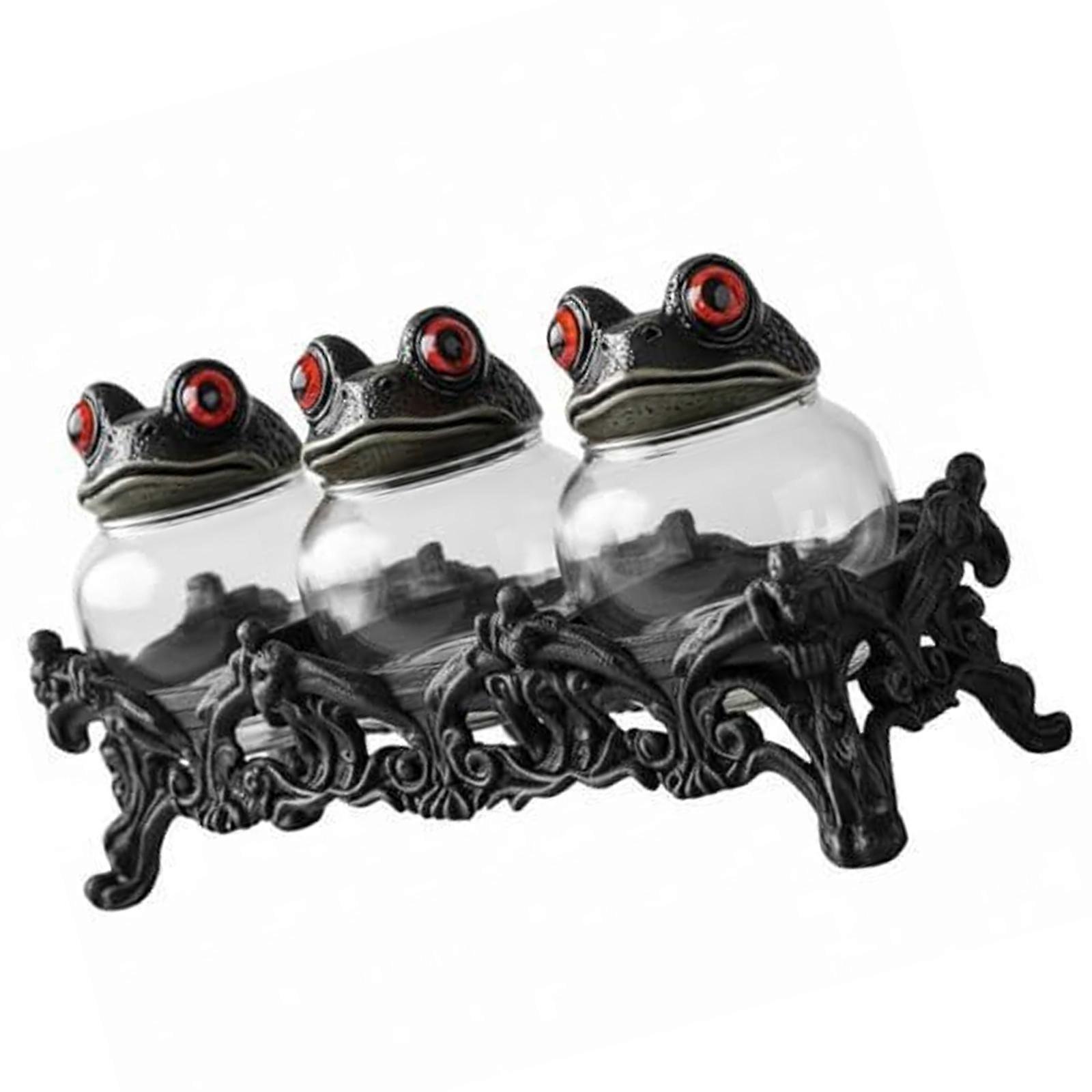 Capricious Frogs Cooks Spices Holders Feature Shatters Proof Resin Design Perfect For Organizing Seasonings In Modern Kitchens Multicolor