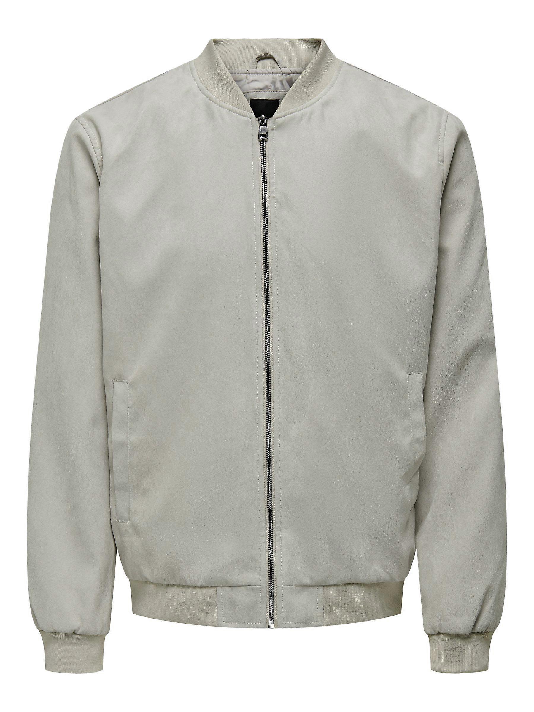 ONLY & SONS Veste Blouson pour homme en velours avec fermeture éclair