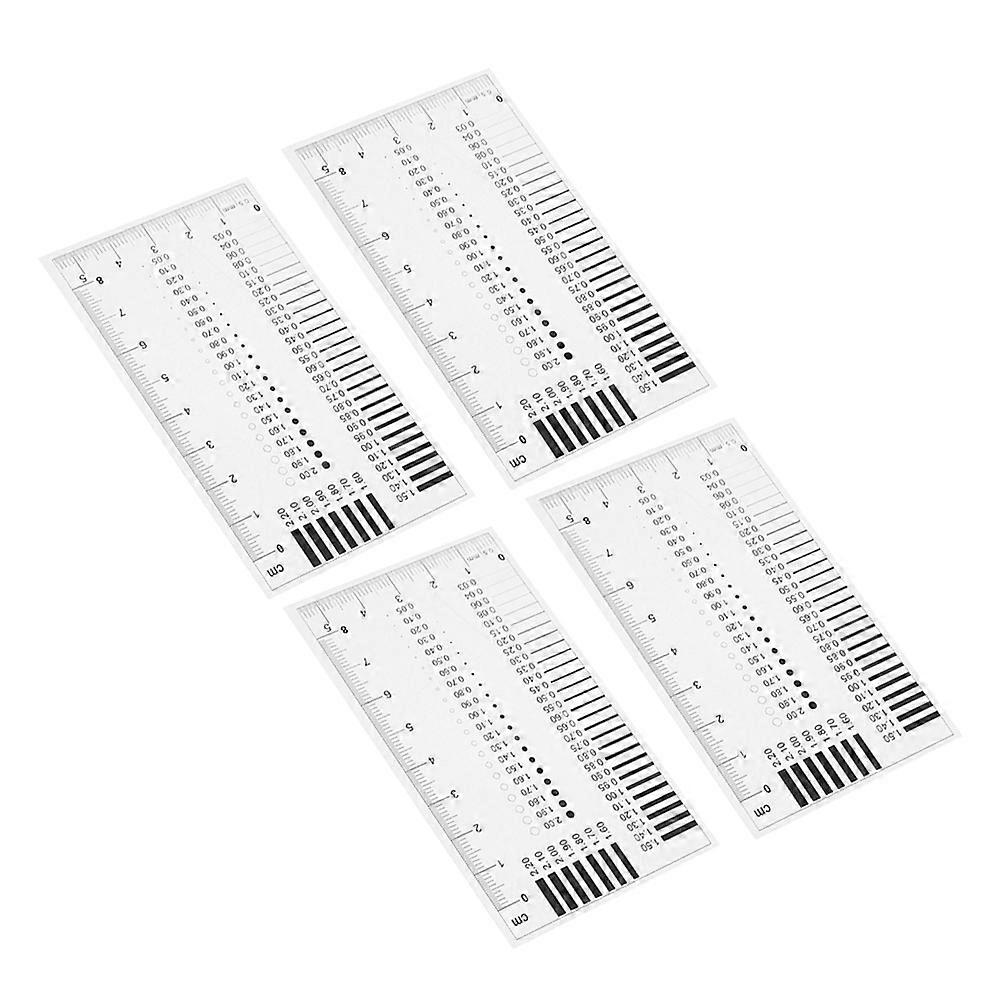 High Precision Surface Defect Inspection Ruler For Quality Inspection Tools Rectangular Crack Width Measurement 10.00X5.70X0.01CM 4 Pcs