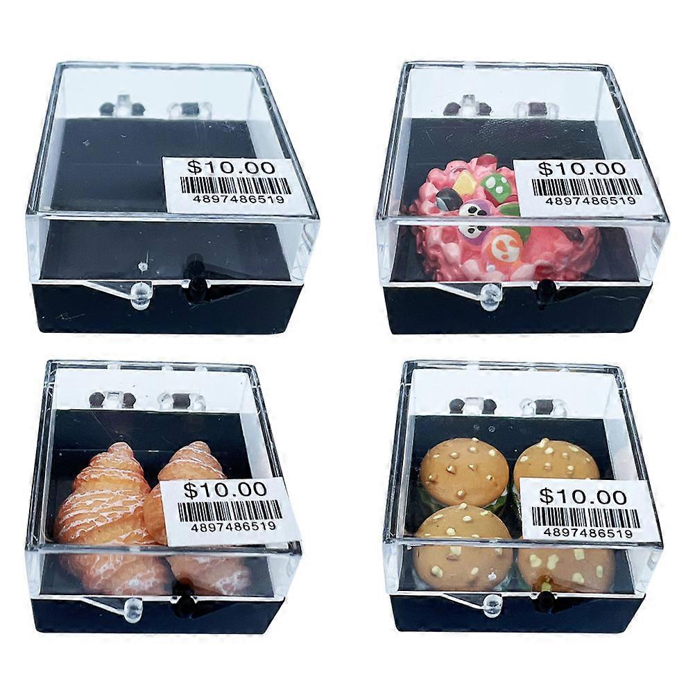 Mini Food Model for Decoration with 4Pcs Realistic Simulation Food Props