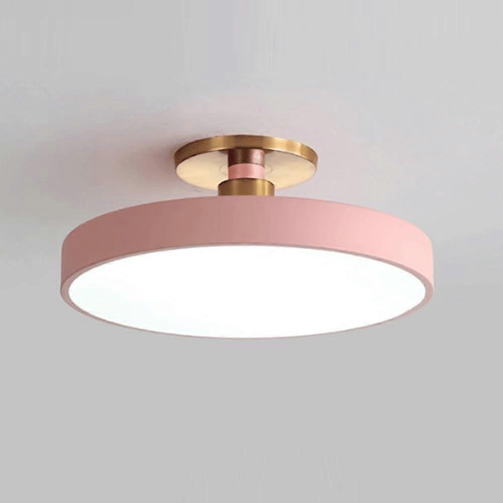 LED Ceiling Light 60cm Pink Flush Mount, Dimmable with Adjustable Color Temperature, Ultra Thin Design