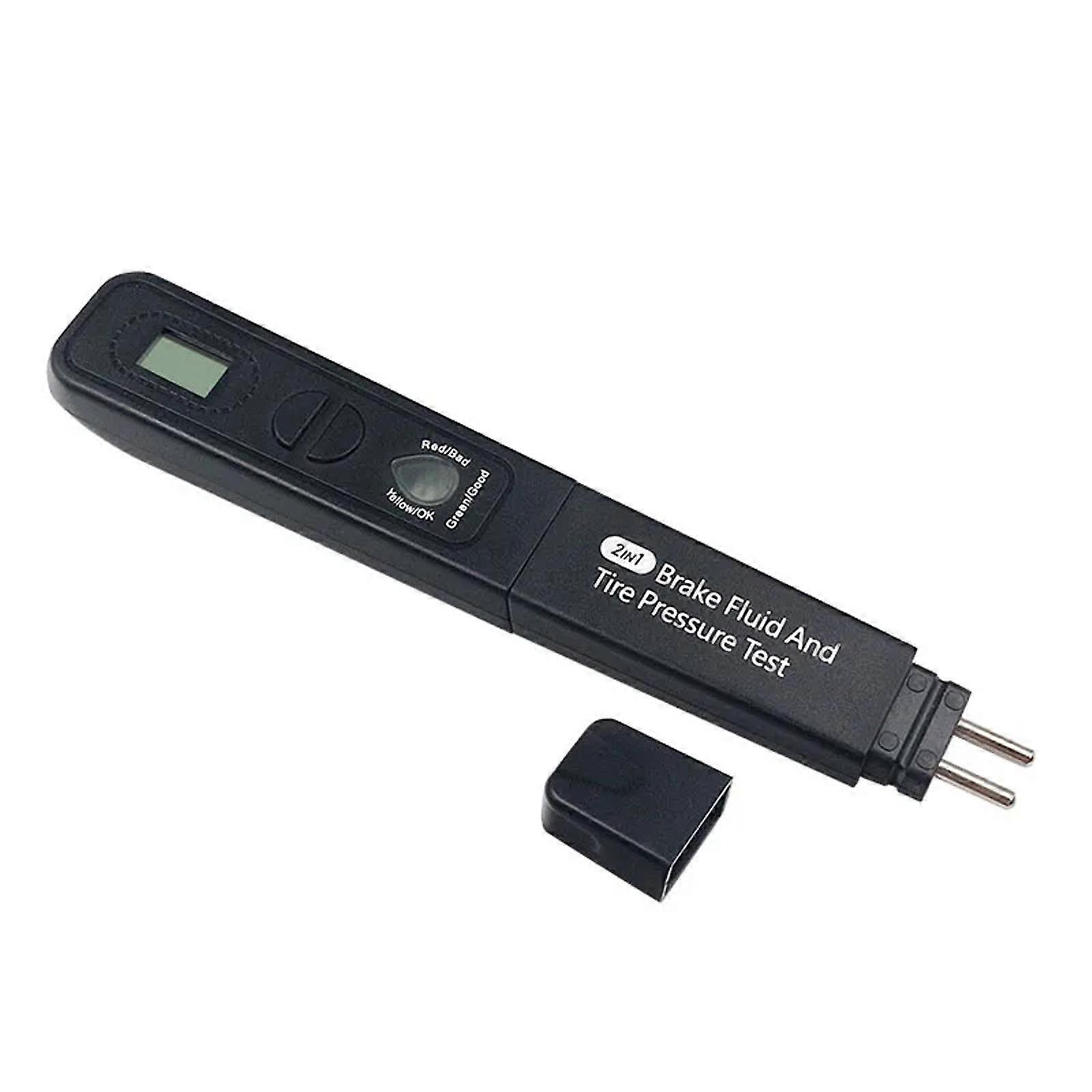 Easy to Use Digital 2 in 1 Brake Fluid & Tire Pressure Tester Fluid Moisture Meter for Efficient Car Maintenance Use Multicolor