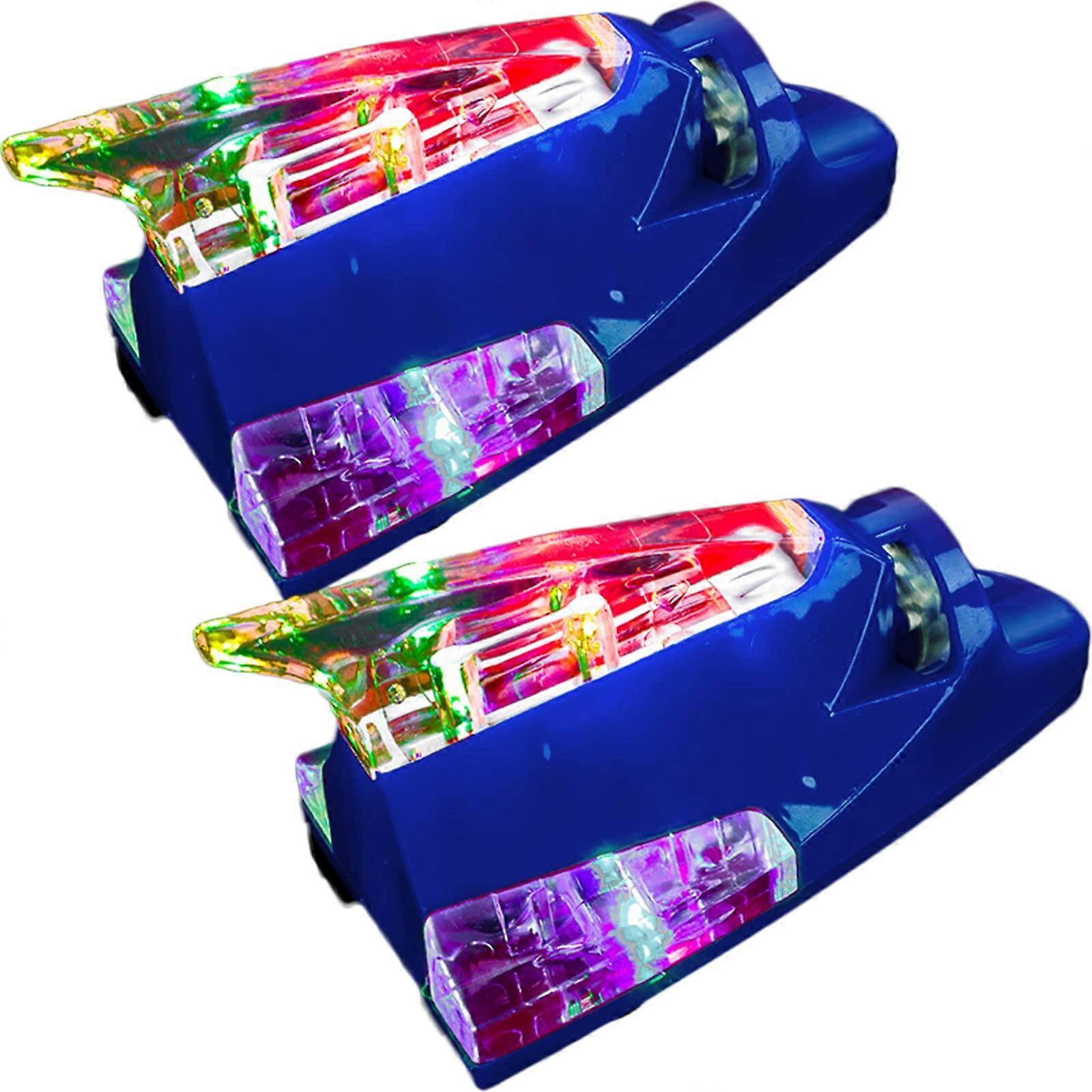 Wind Powered LED Car Vortex Generator Shark Fin Roof Spoiler Aerodynamic Universal Set of 2