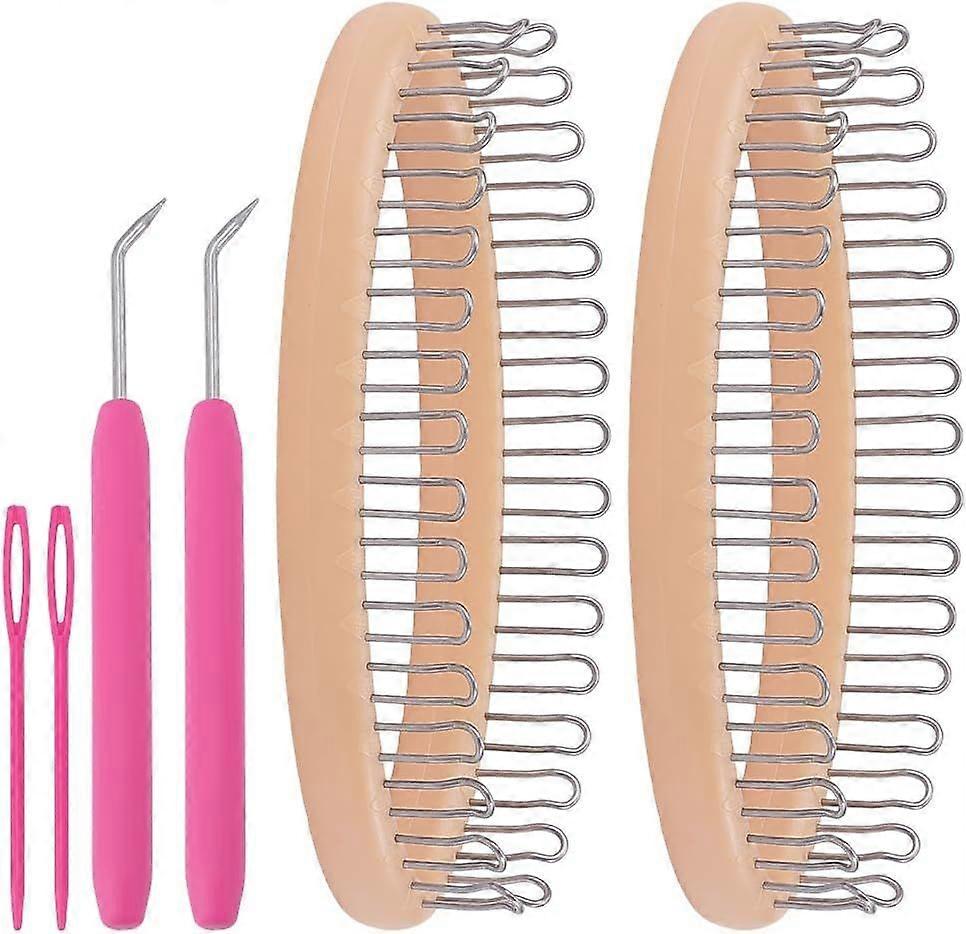 2 Set Sock Loom Kit Knitting Loom for Beginners Oval Sock Knitting Loom Set with Crochet Hooks Knitting Needles for Sock Hat Scarf Shawl Blanket DIY C