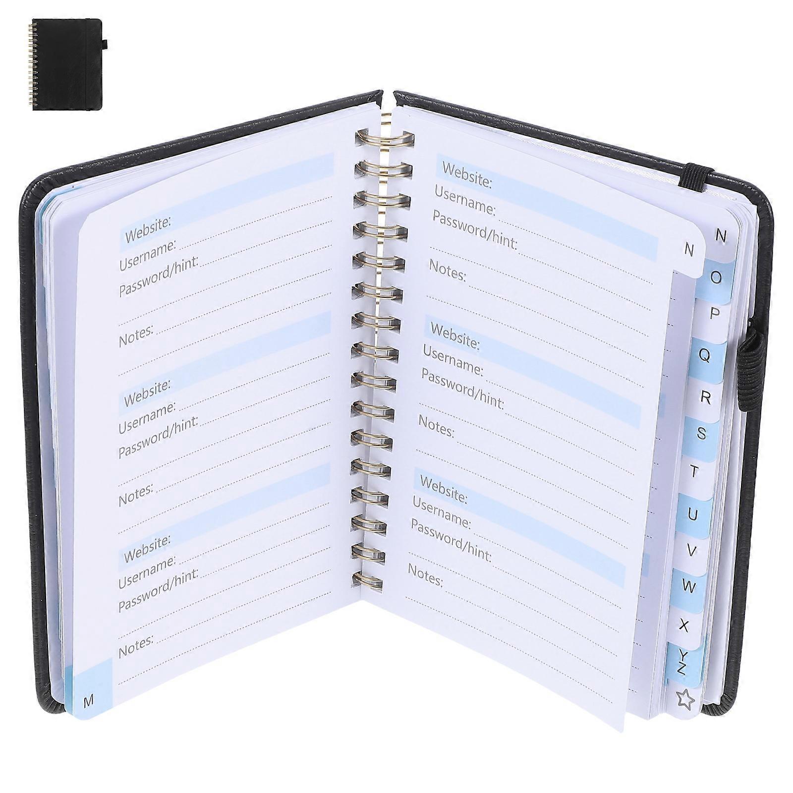 Password Book with Lock Refillable Spiral Notebook for Office