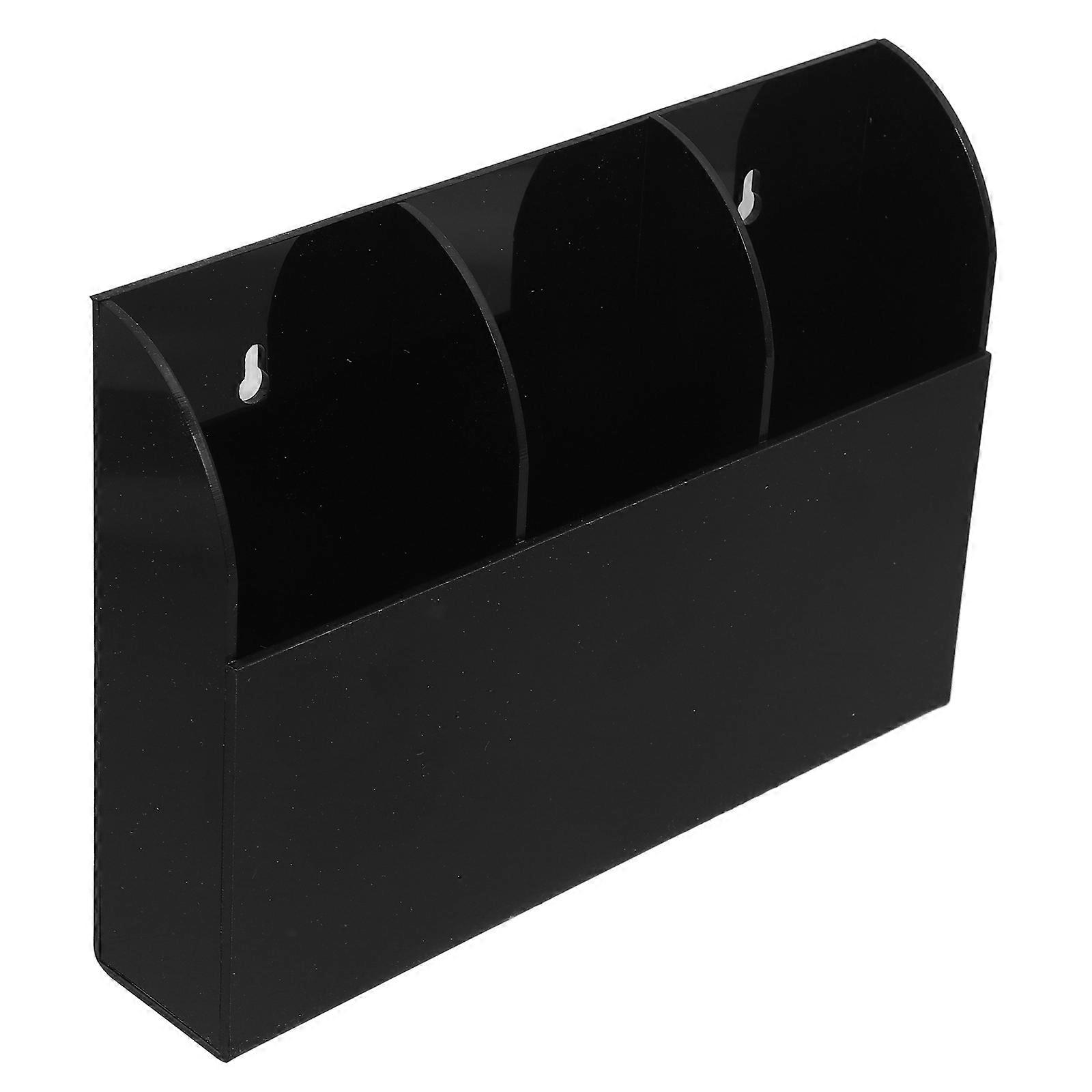 Wall Mount Remote Organizer Black Acrylic Controller Holder 3Pcs