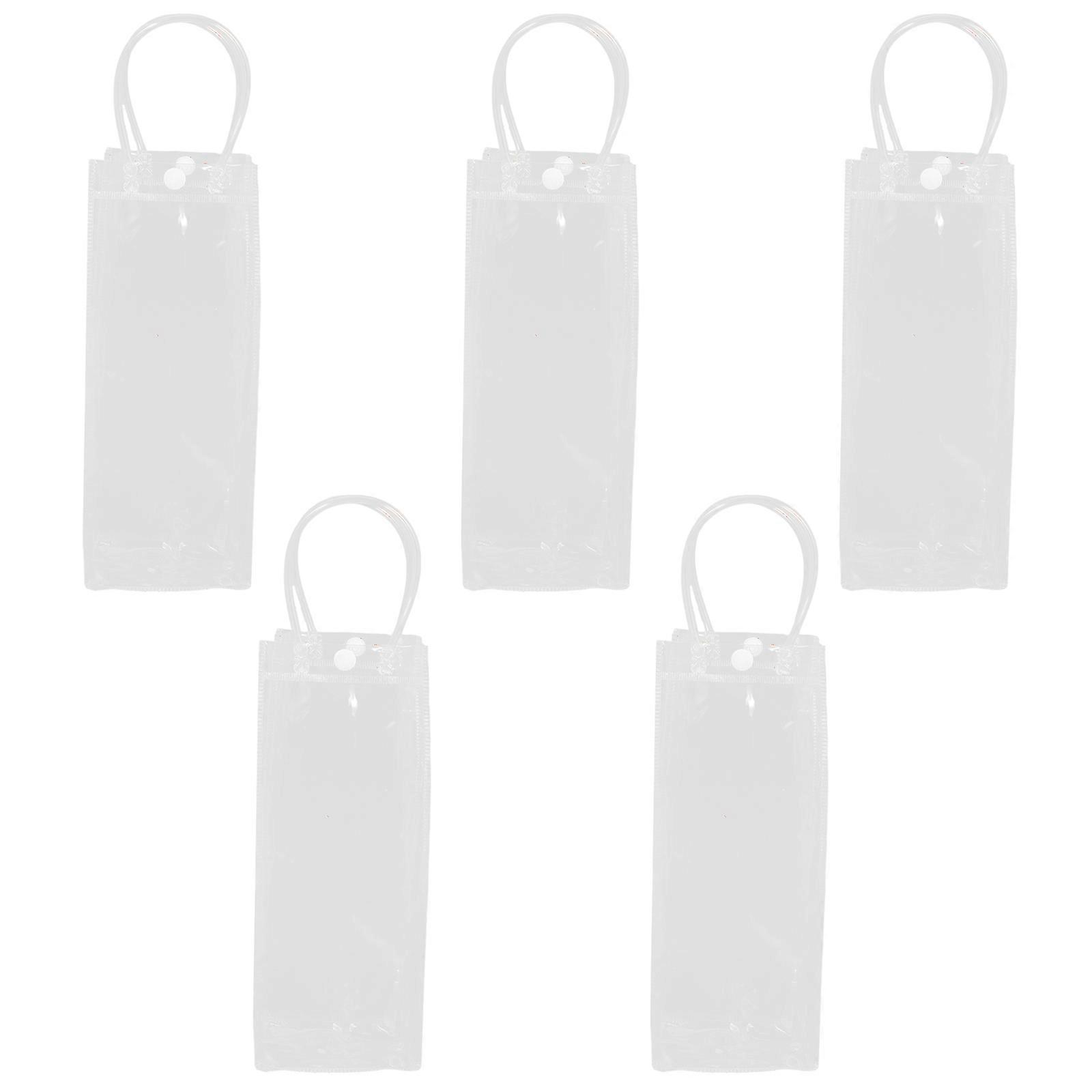 Transparent Wine Cooler Bag for Wine Chilliers 5Pcs Foldable Design