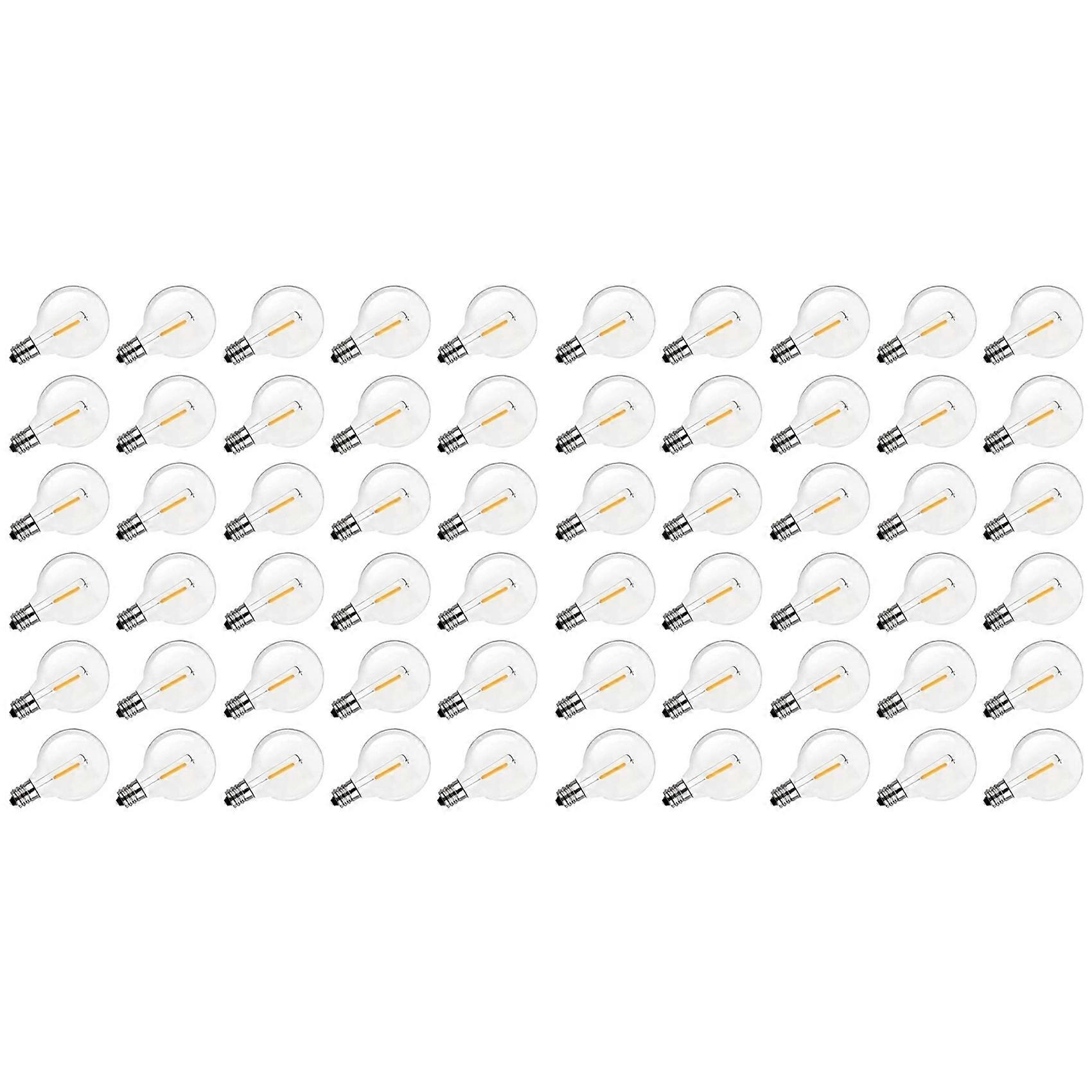 G40 Led Replacement Light Bulbs, E12 Screw Base Shatterproof Globe Bulbs for Outdoor String Lights, Warm White, 60Pack