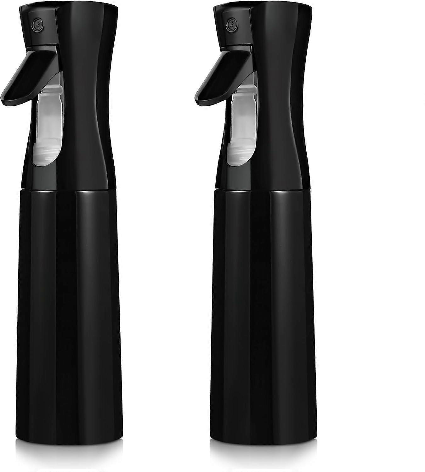 Continuous Spray Bottle 10.1oz 2 Pack Fine Mist for Hair Styling and Plants 360° Leak Proof
