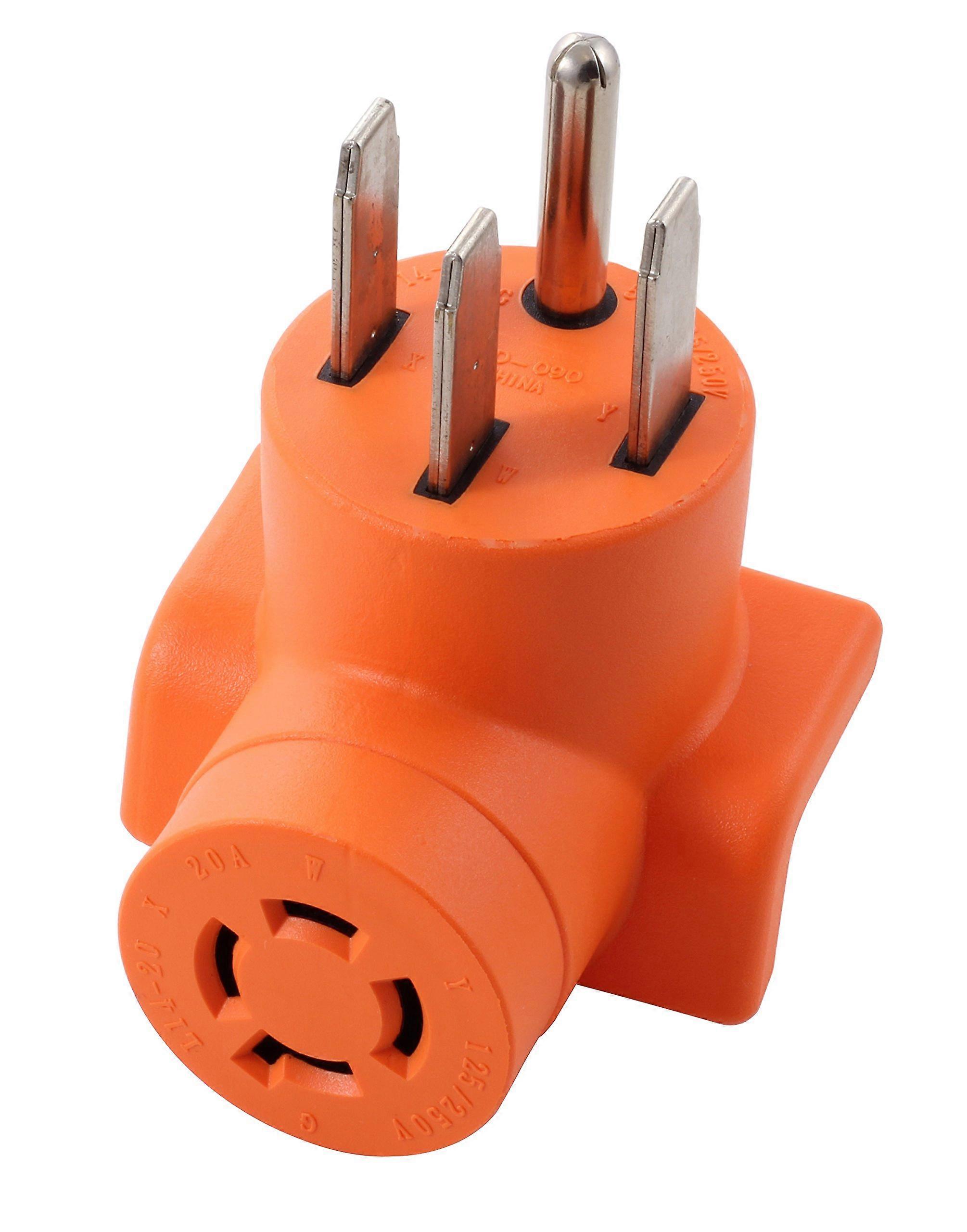 NEMA 1450P to L1420R Heavy Duty Generator Outlet Adapter for RV Range Secure Locking Connection