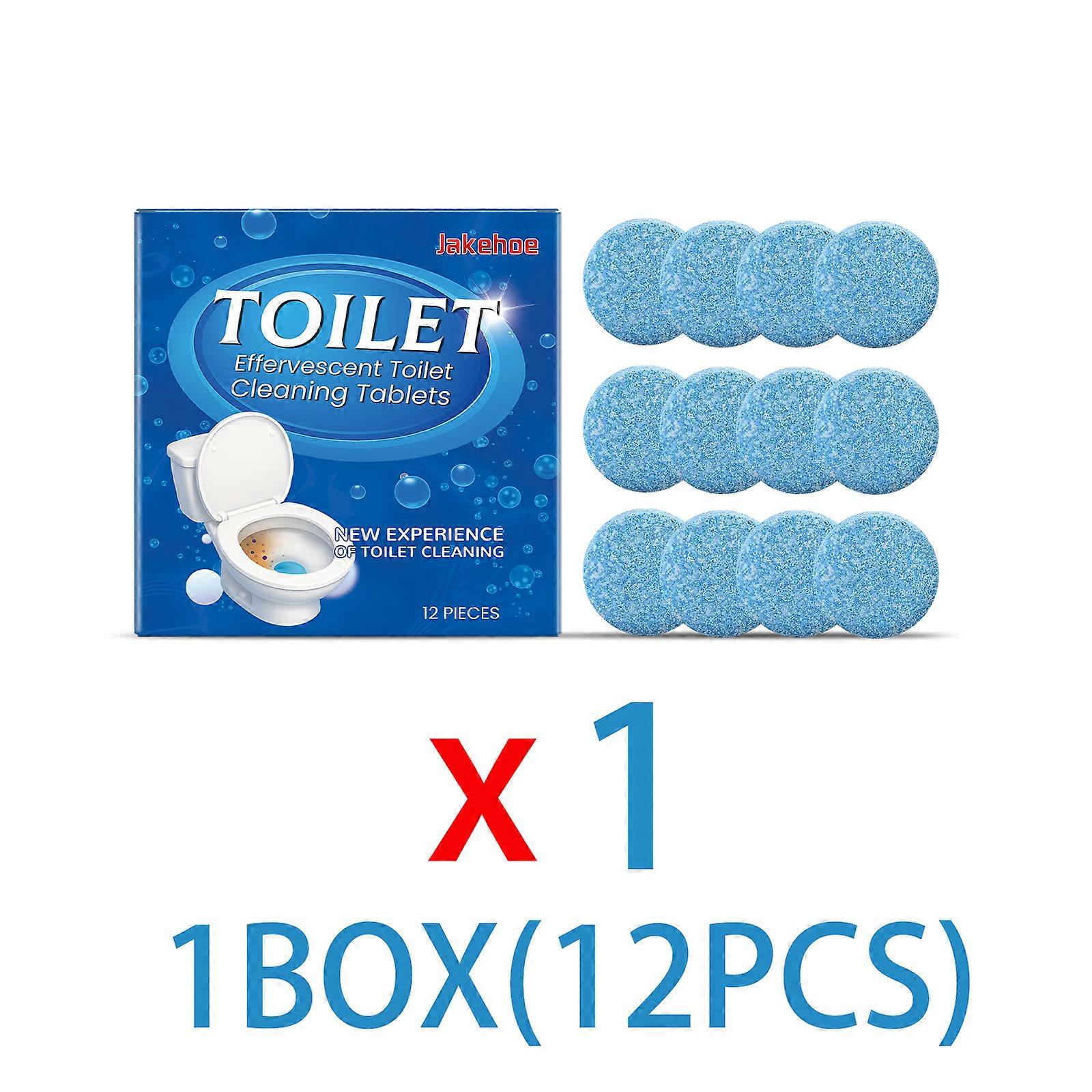 12pcs Non Chlorine Oxygen Bleach Toilet Tablets Effervescent Cleaning Power for Stains And Limescale Fresh Scent Deodorizer