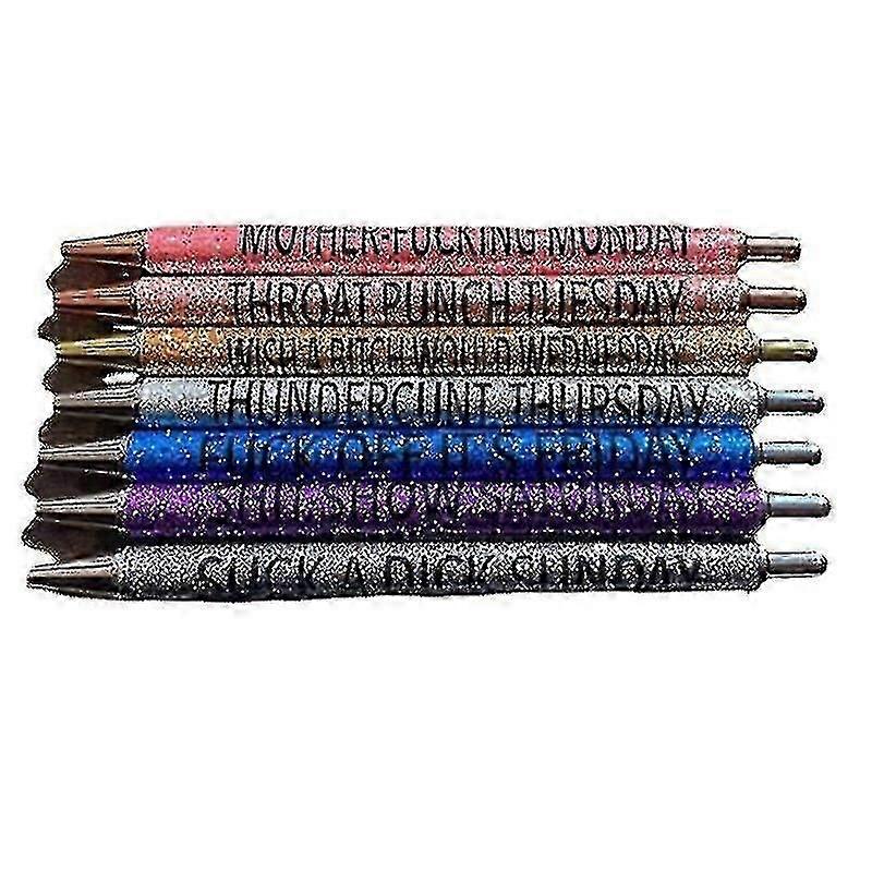 7pcs Spoof Fun Ballpoint Pen Set Describing MentalityGOOD