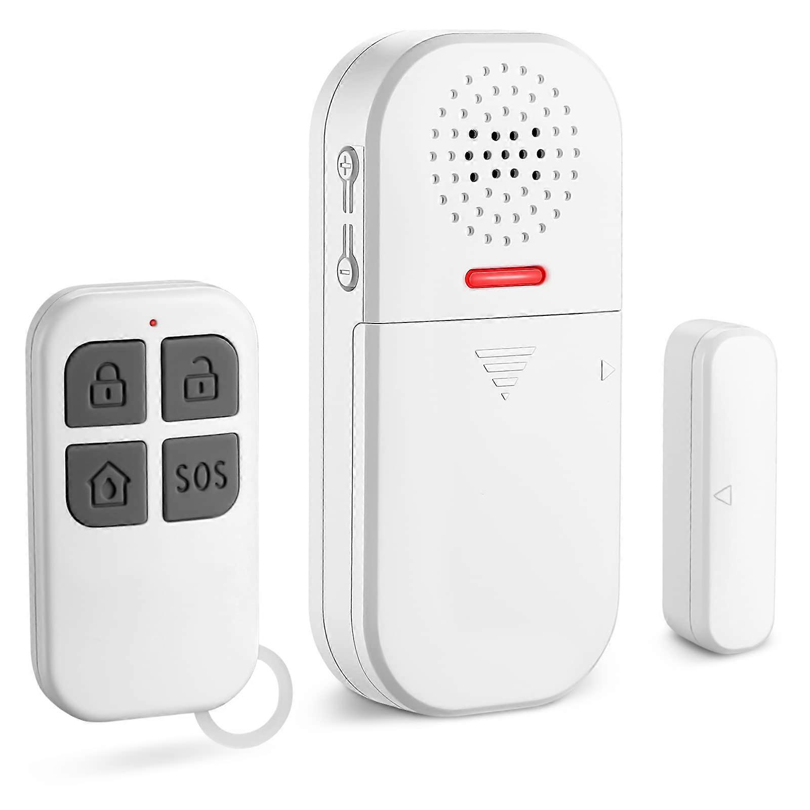 Wireless Door Alarm with Remote Control, 130dB Adjustable Volume, 5 Modes for Home and Kid Safety