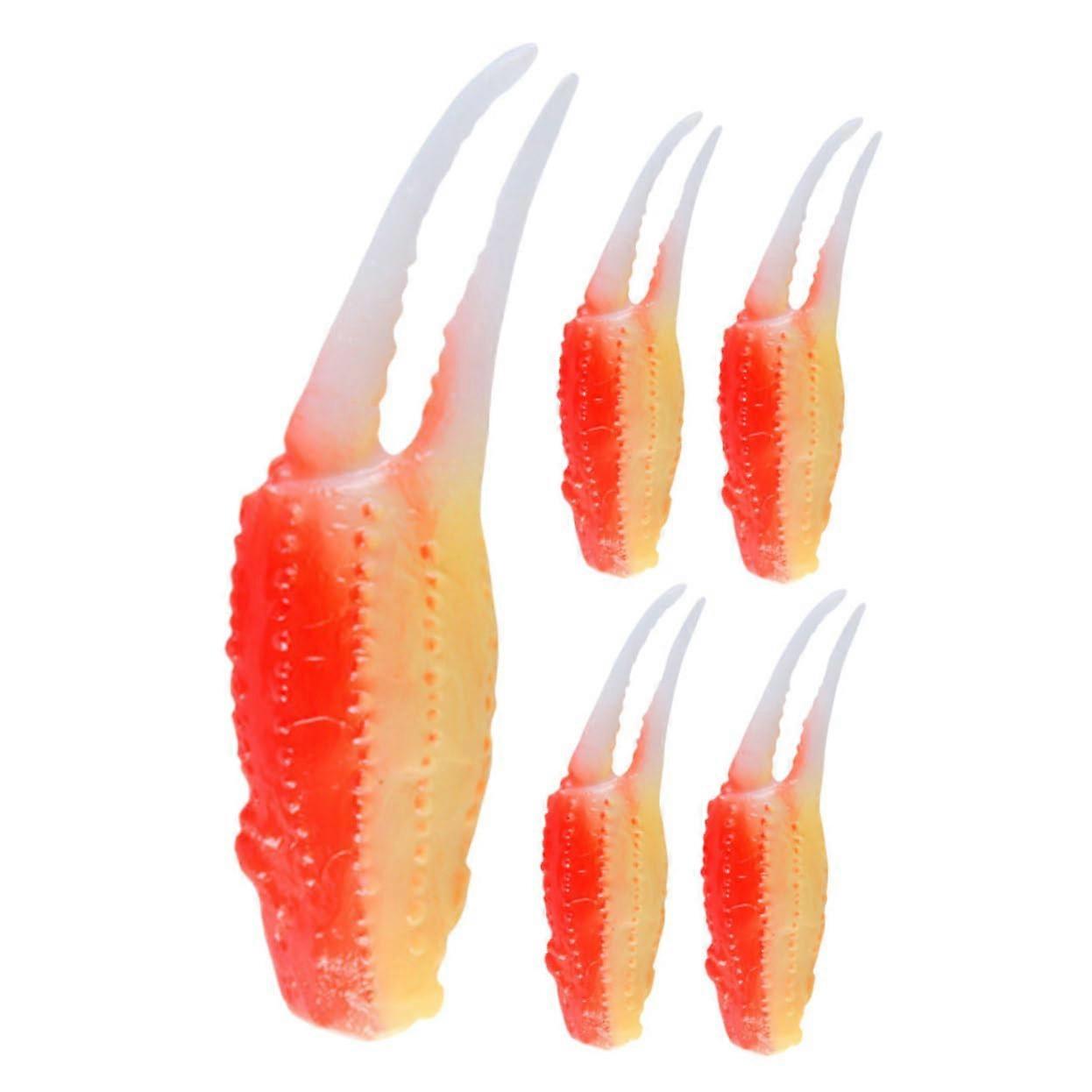 5pcs Realistic Crab Model with Imitation Crab Claw, Durable PVC Props for Restaurant and Party Display