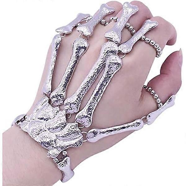 Halloween metal wrist skeleton with skulls