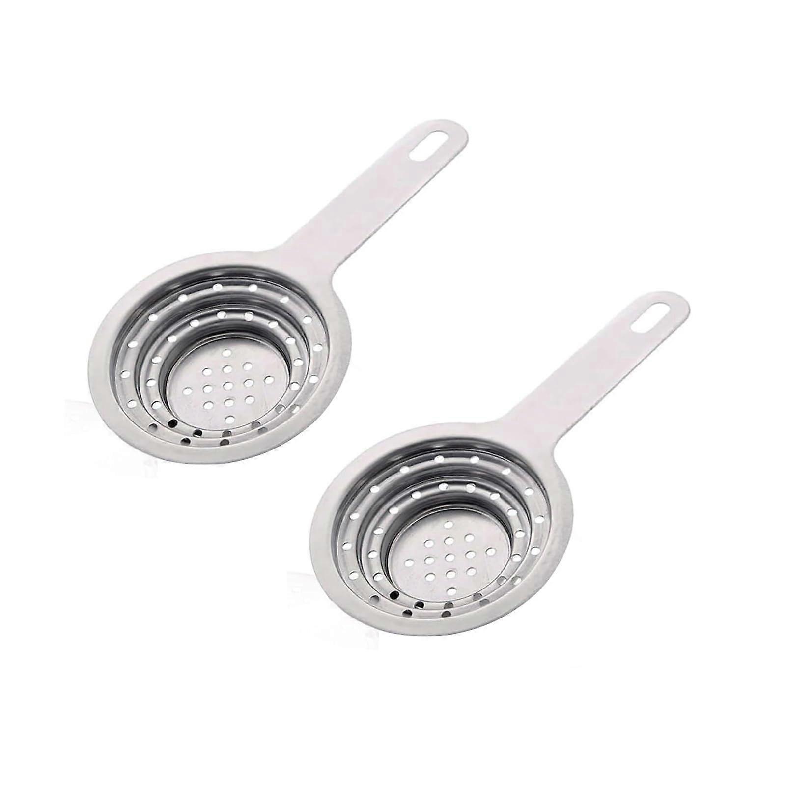 2Pcs Stainless Steel Tuna Can Strainer with Handle for Quick Liquid Draining and Vegetables