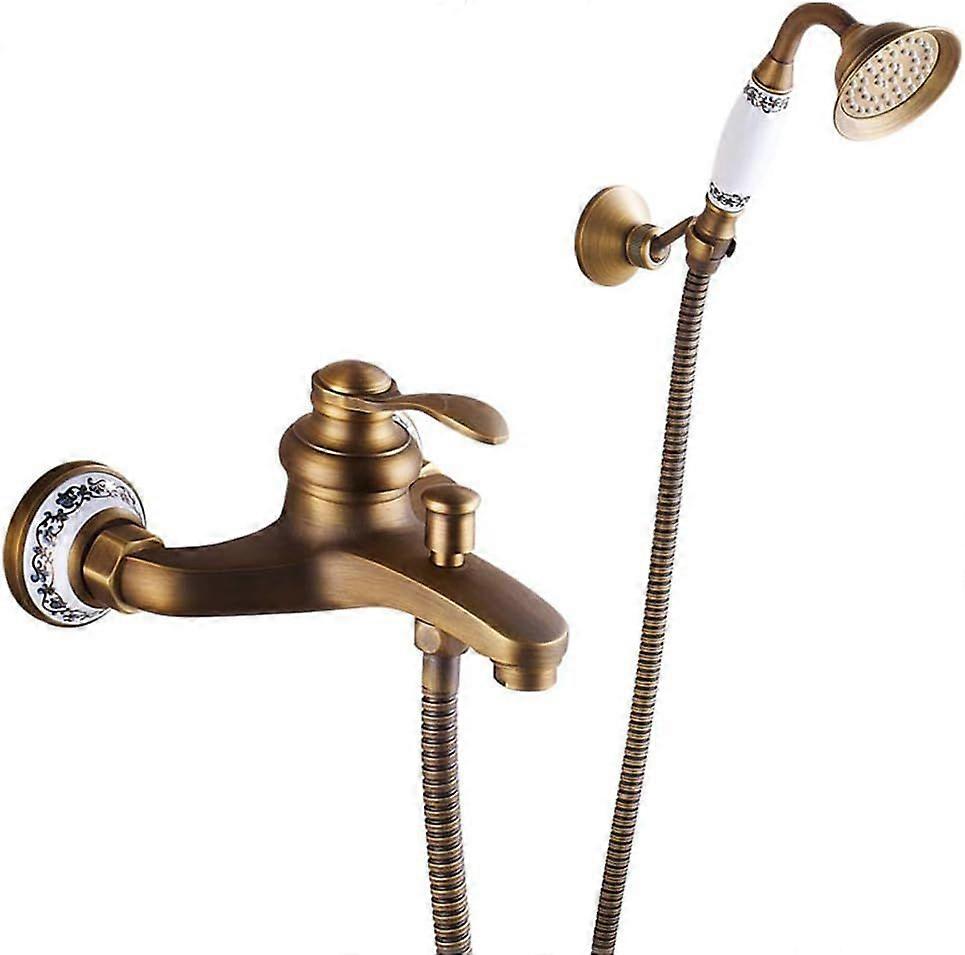 Retro messing badekarkran dusjsystem dusjkran dusjsett regndusj