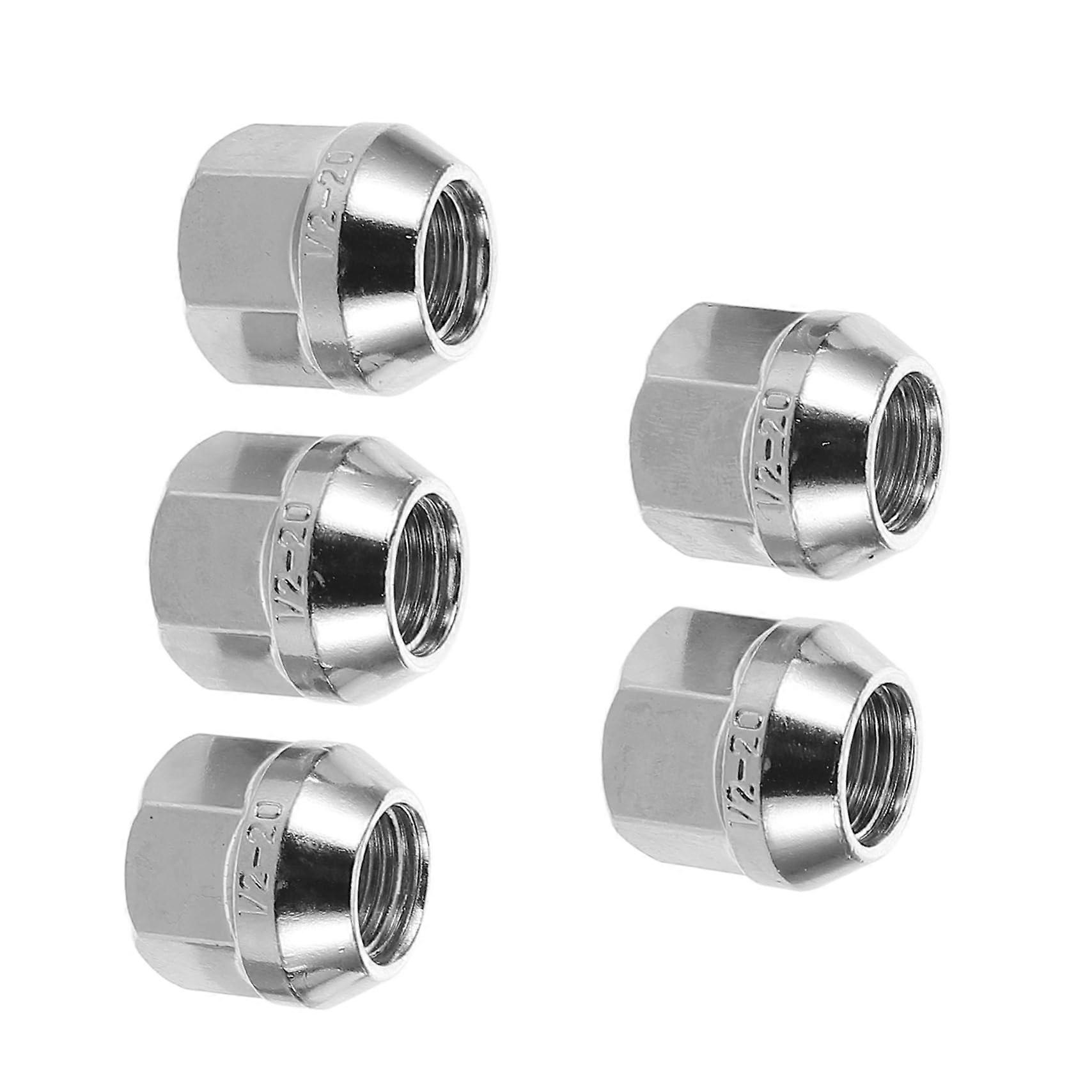 5pcs Chrome Lug Nuts Set with Wheel Nut Caps for Car Wheels Secure Fit Easy Installation