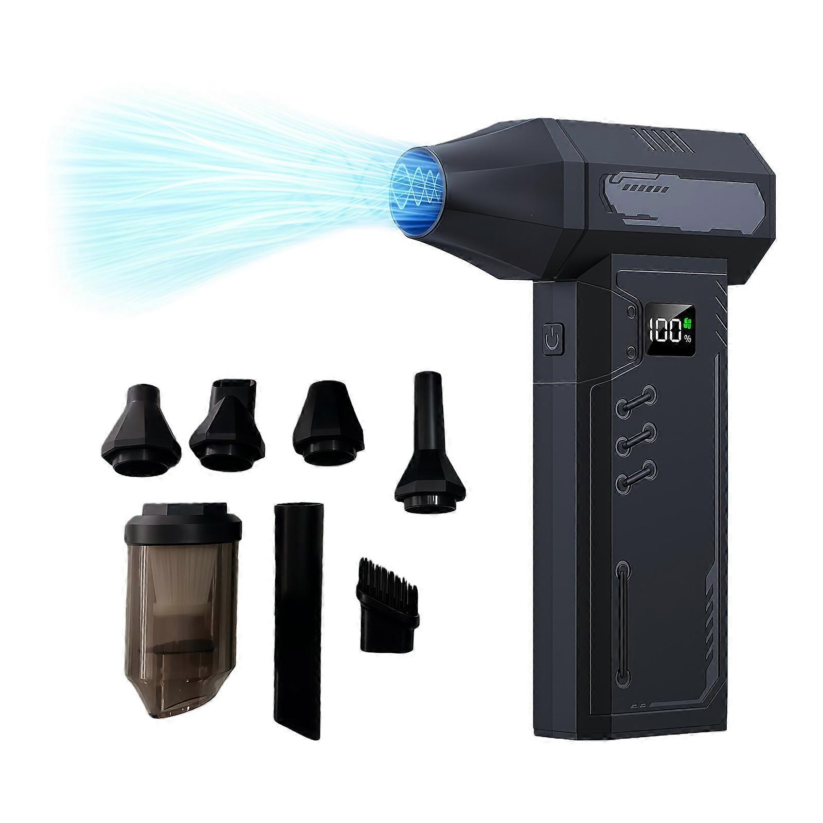 130,000 Rotational speed USB Outdoor Handheld Brushless High-Speed Fan with LED Light,Blow and Suck  Upgraded Versions Multicolor