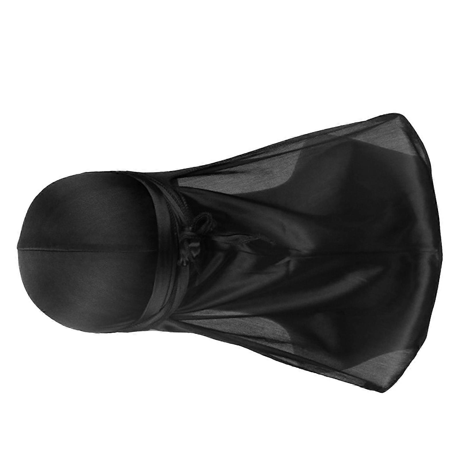 Elastic Satin Durag Sleep Hat Chemo Hat Night Hat Black 1Pcs