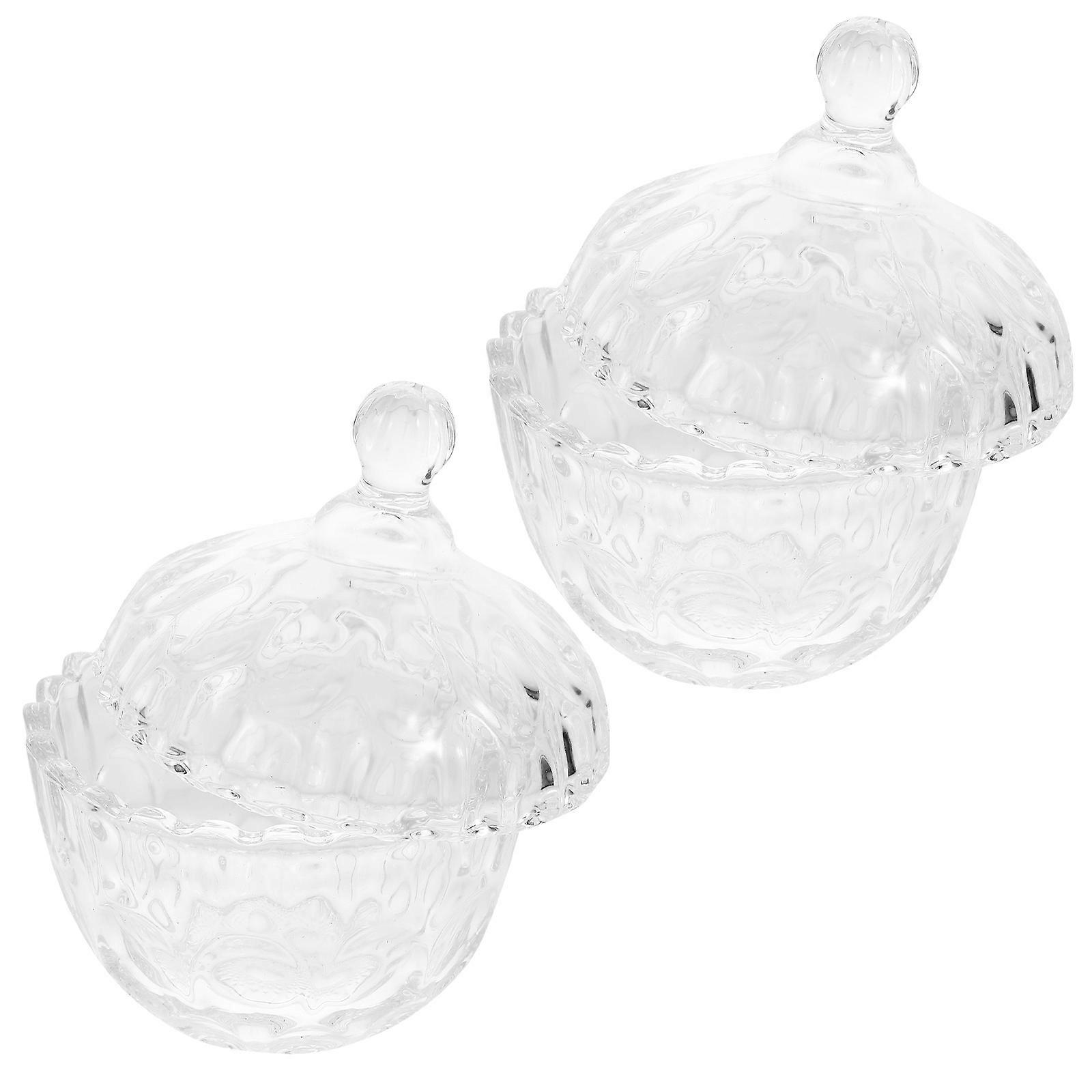 Clear Glass Jar Airtight Candy Container Elegant Design Household Users 2Pack