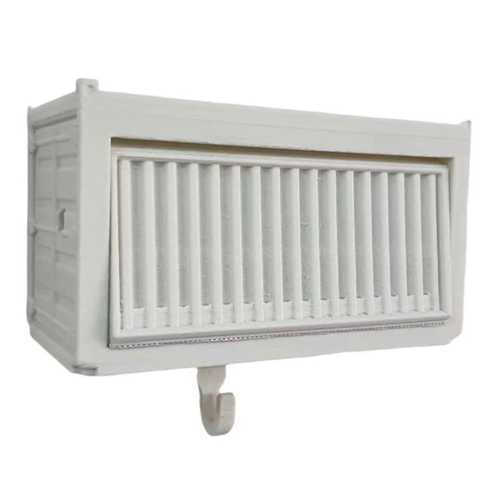 Wall Mounted Key Holder with Door, SpaceSaving White Key Rack with Hooks for Entryway Storage