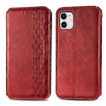 Case For Iphone 13 Pro Max 6.7 Red Leather Flip Magnetic Card Insertion Three-dimensional No13135