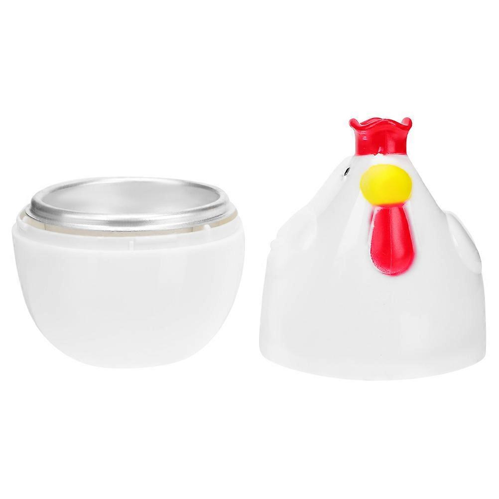 Microwave Egg Steamer Steaming Eggs Chicken Shaped Container White 1Pack for Breakfast Preparation