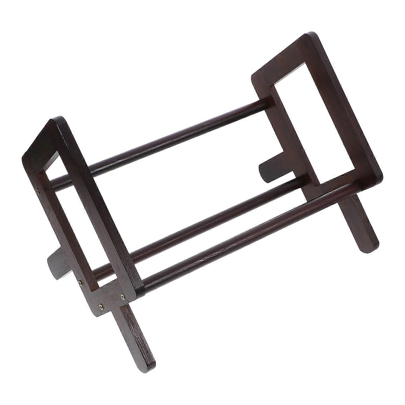 Bamboo Book Stand for Reading with 2Pcs Small Desktop Book Rack