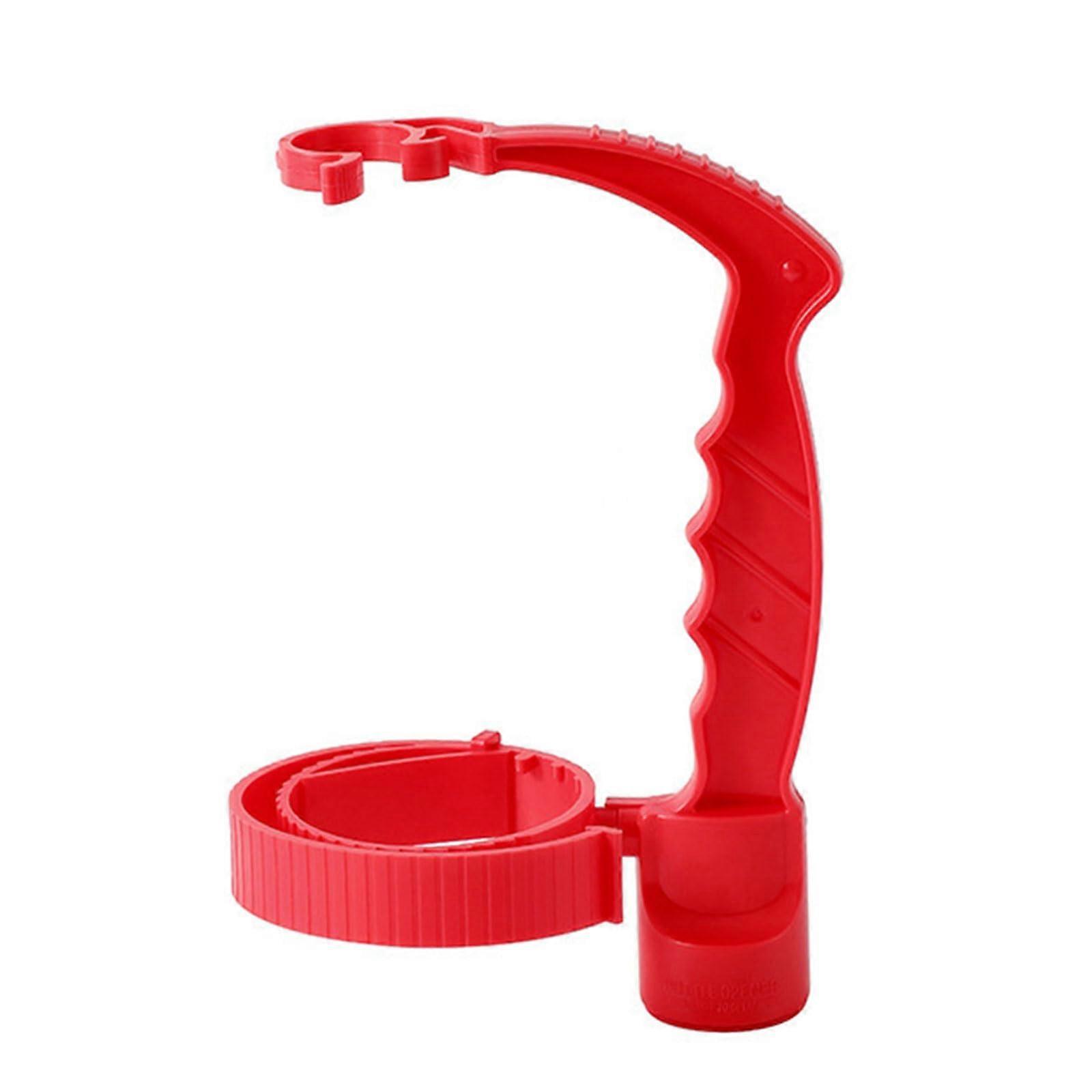 LeakResistant Bottle Pourer Handle with BuiltIn Opener and Adjustable Grip  Red