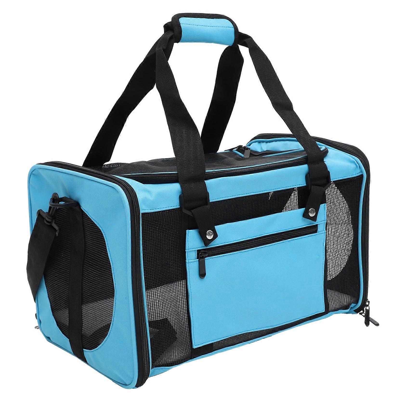 Foldable Cat Carrier with Breathable Mesh Ventilation for Car Travel Large Capacity Random Style