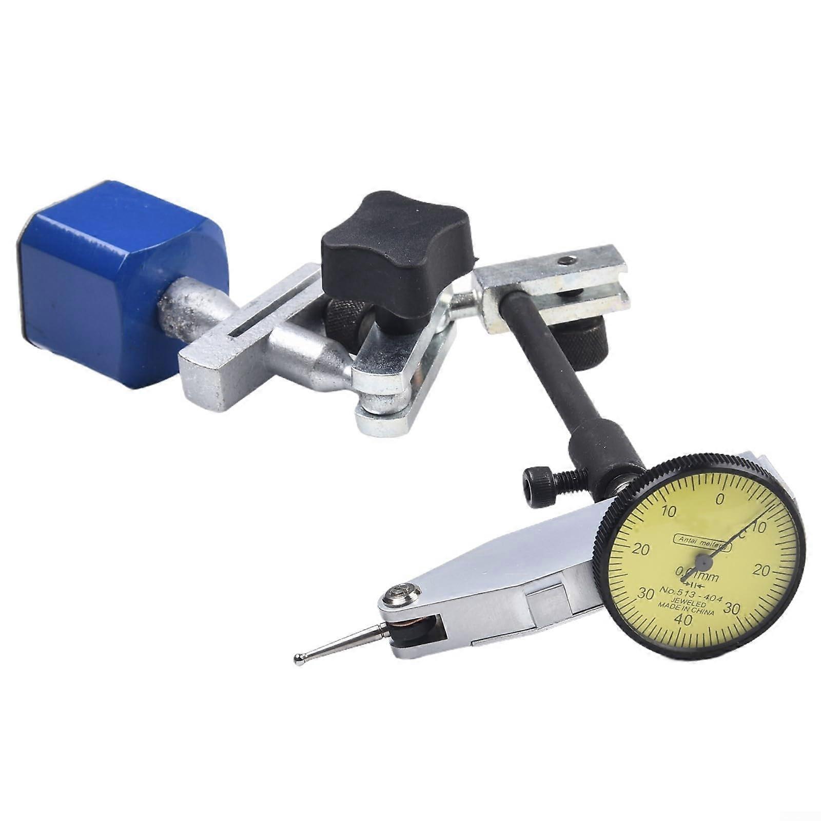 Magnetic Base Holder for Dial Test Indicator with Precision Magnetic Lock and Micropositioning Control