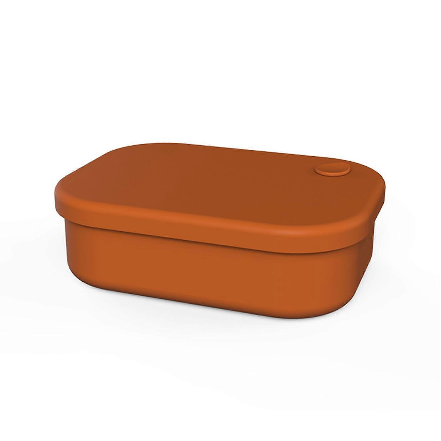 Bento Lunch Box with 4 Compartments Leakproof Microwave Safe Durable Silicone Lunch Container Orange
