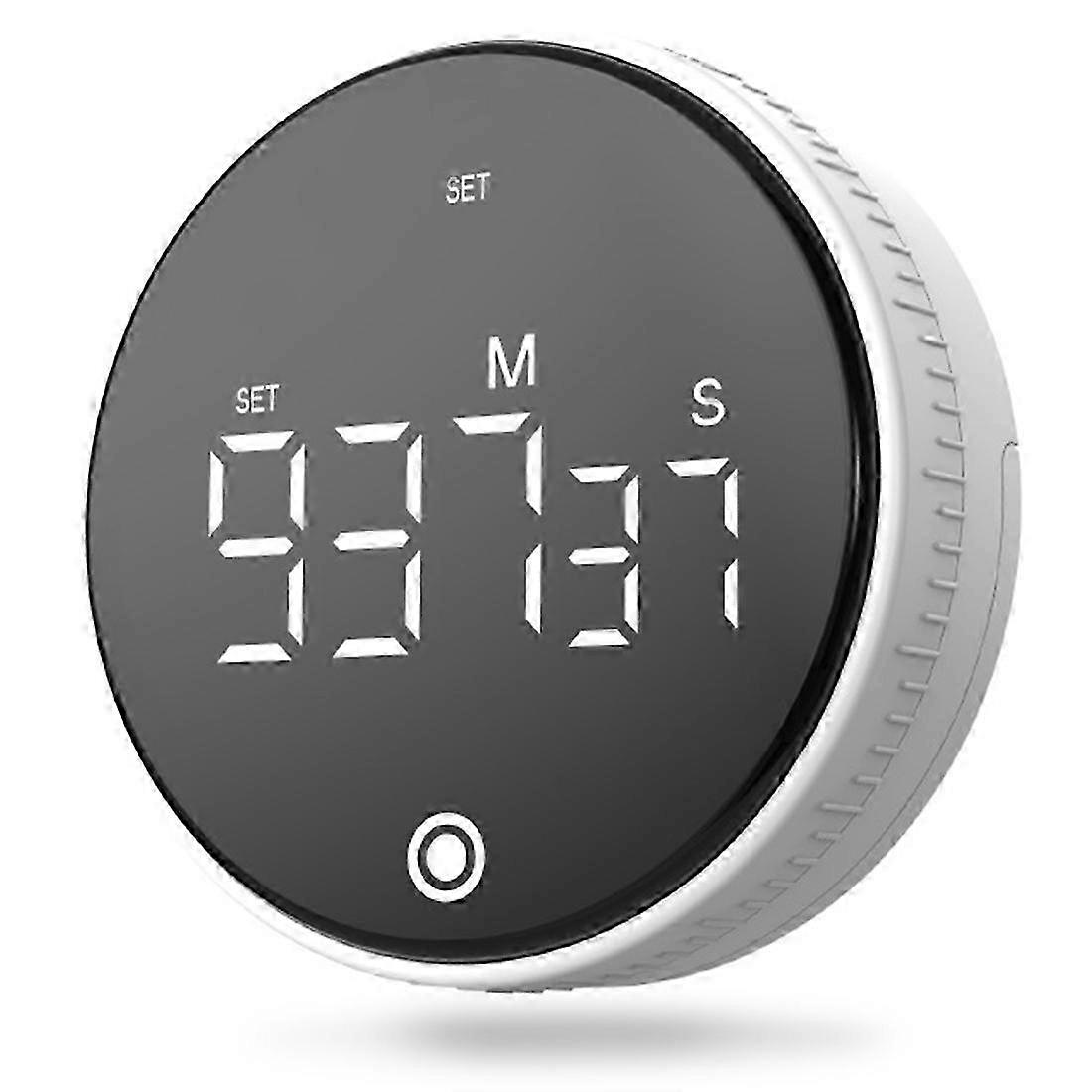 LED Digital Rotary Timer Magnetic USB Rechargeable Baking Countdown Reminder Kitchen Gadgets