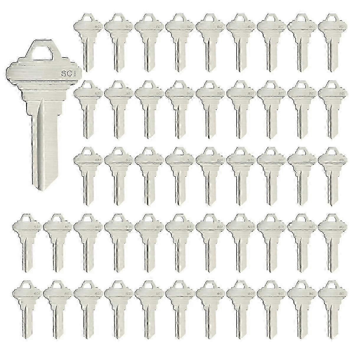 100Pcs Brass Key Blanks for House & Office, SC1 Key Blanks, Bulk Pack