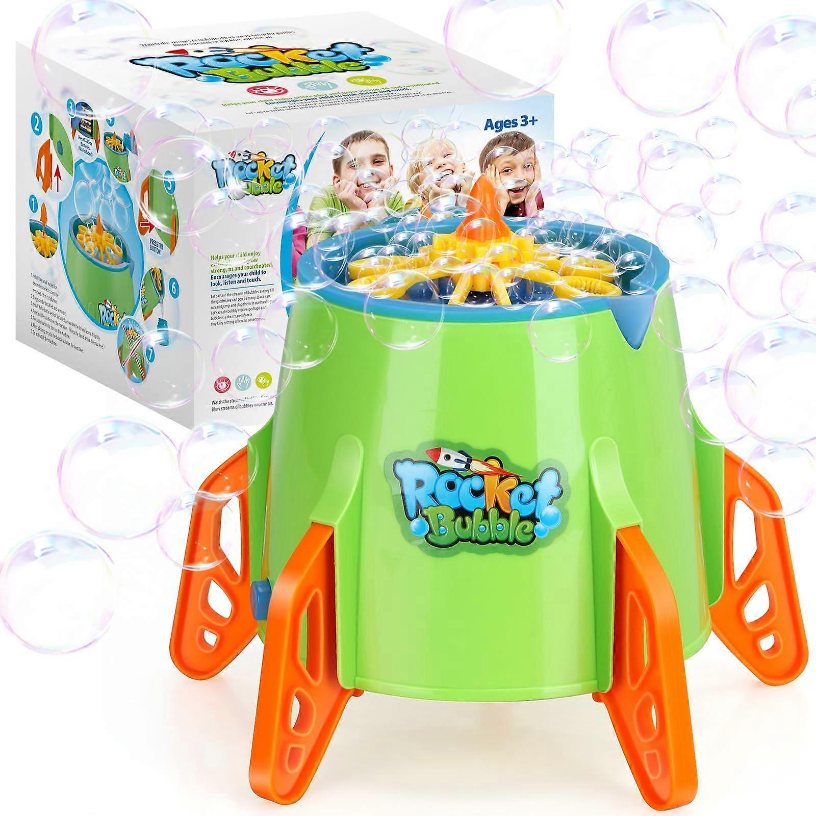Rocket Bubble Machine for Kids, EightHole Automatic Bubble Blower, Indoor Outdoor Bubble Maker Gift