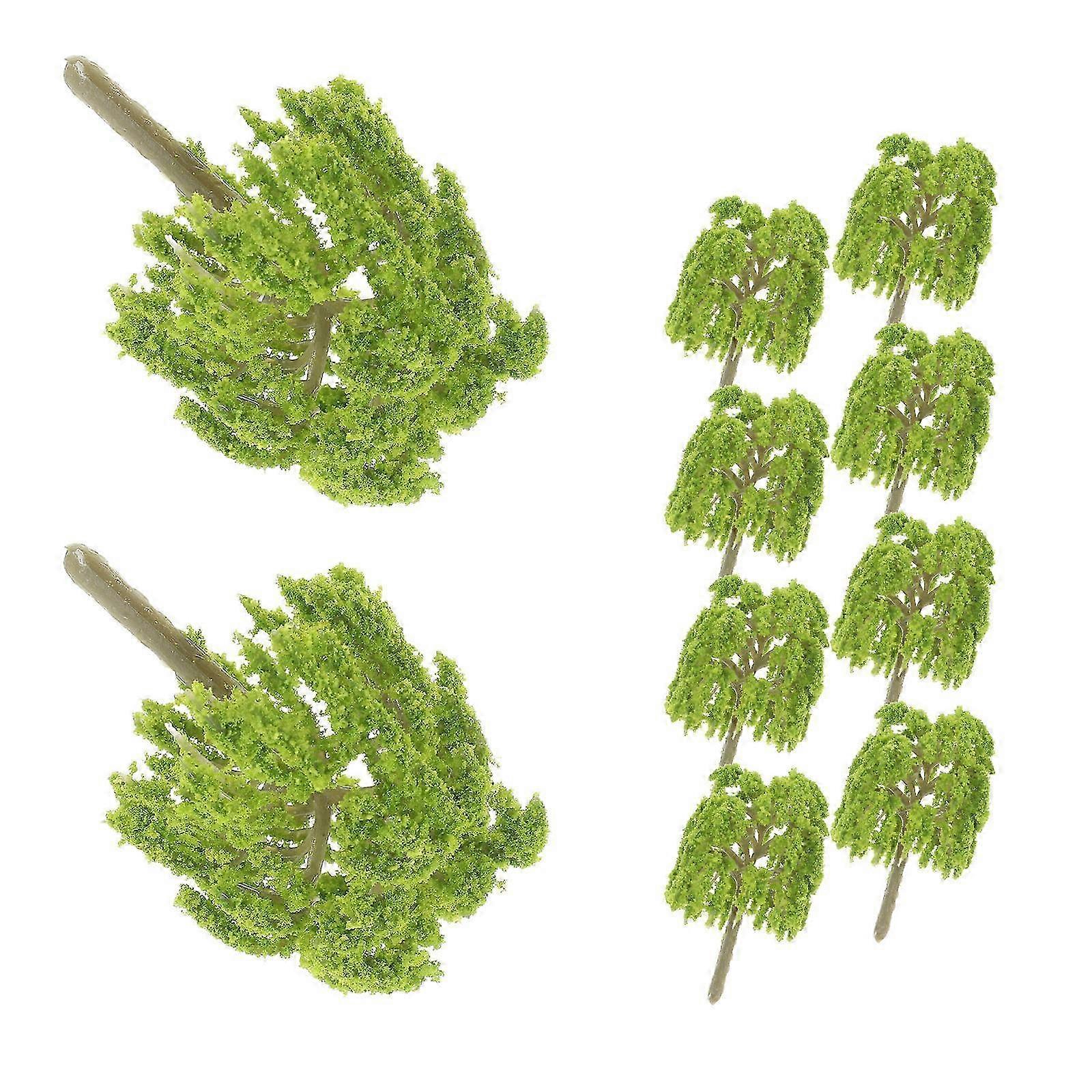 Miniature Tree Model for Micro Landscape Decoration 10Pcs Green Plants