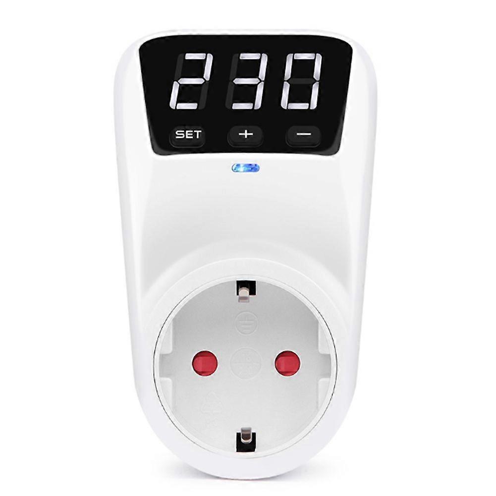 LED Display Voltage Protector Socket AC 230V Adjustable 16A Power Protector Socket with Automatic Reset Function EU Plug