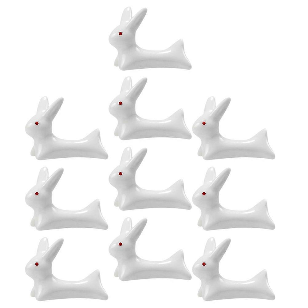Ceramic Bunny Shape Chopsticks Holder for Dining Use with 10Pcs Set