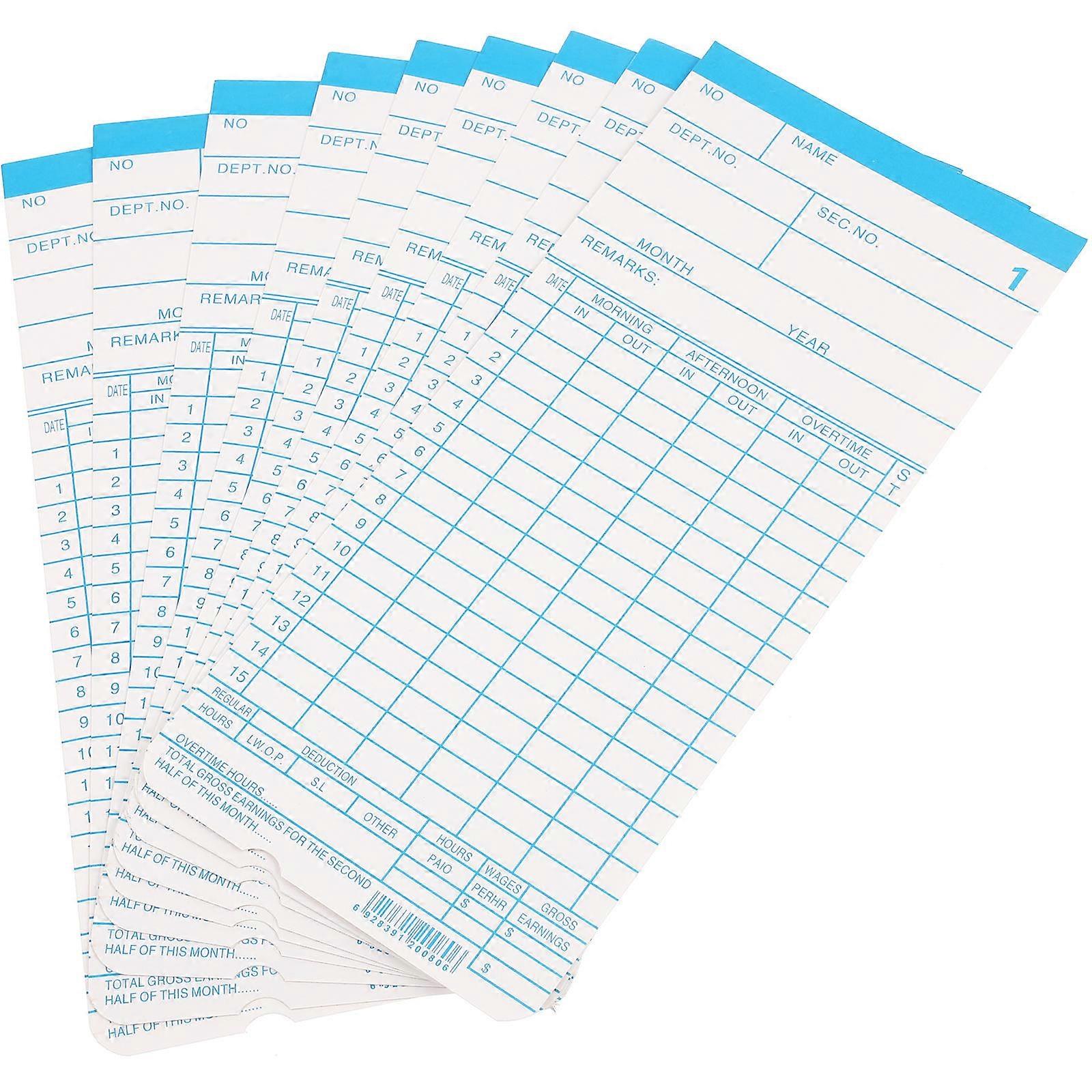 Attendance Time Cards Double-Sided Time Cards for Office 3Sets Assorted Color