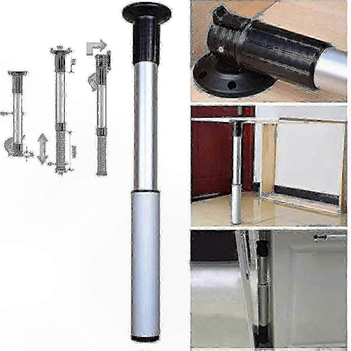 Telescopic folding table legs with adjustable support feet, suitable for dining and various other uses.