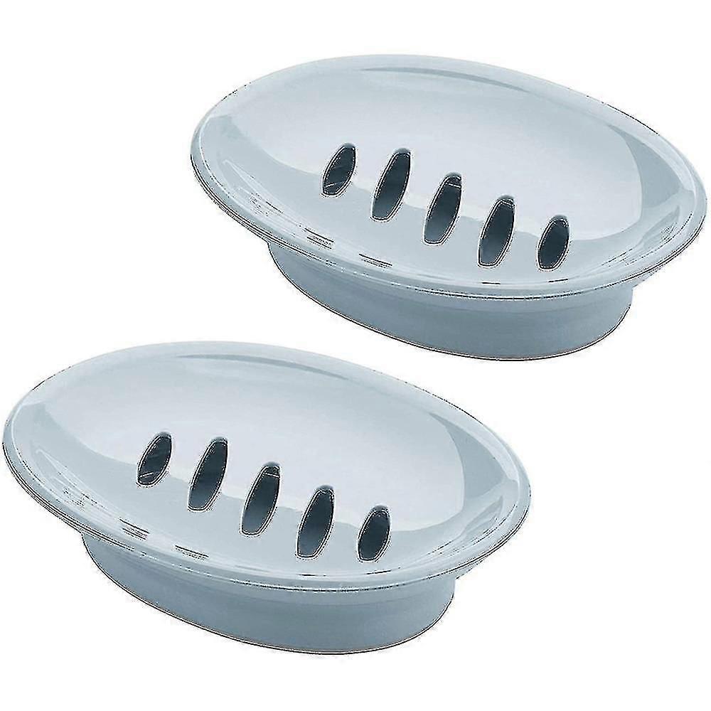 2-Pack Plastic Soap Dish with Drain, Bar Soap Saver Box