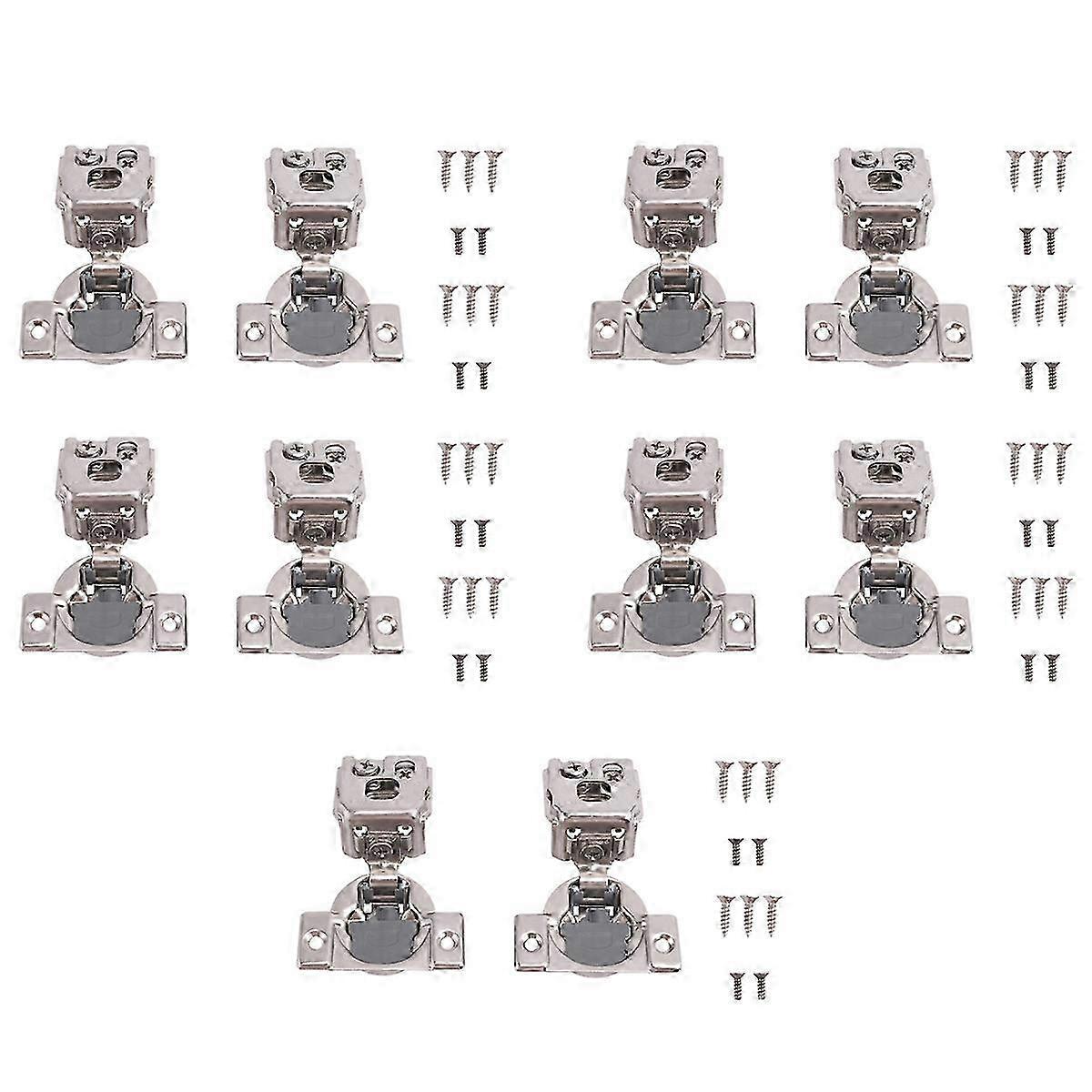 3D Soft Close Hinge 1-1/4 Inch 10 Pack for Cabinet Face Frame