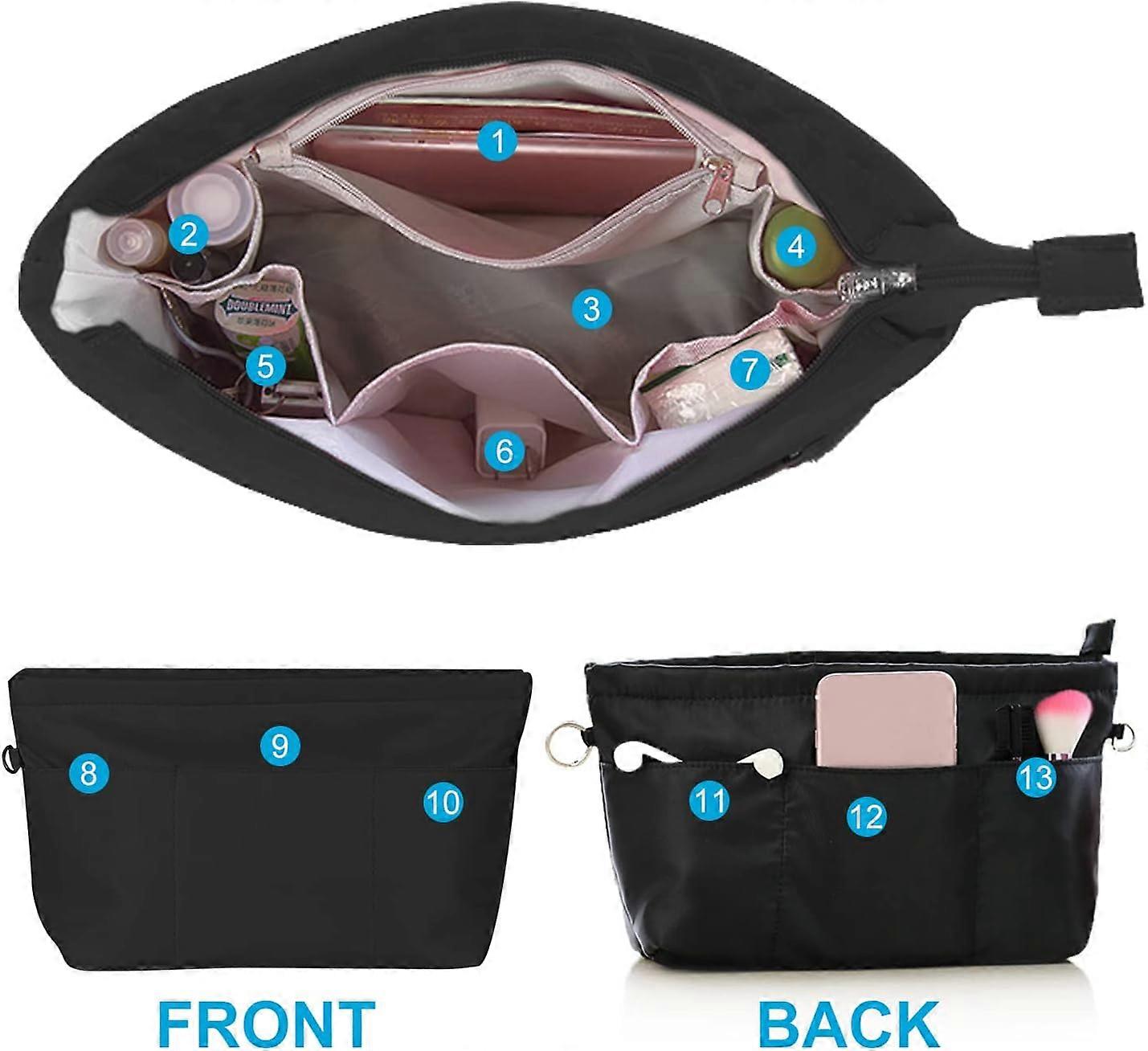 Nylon tote bag organizer with key ring