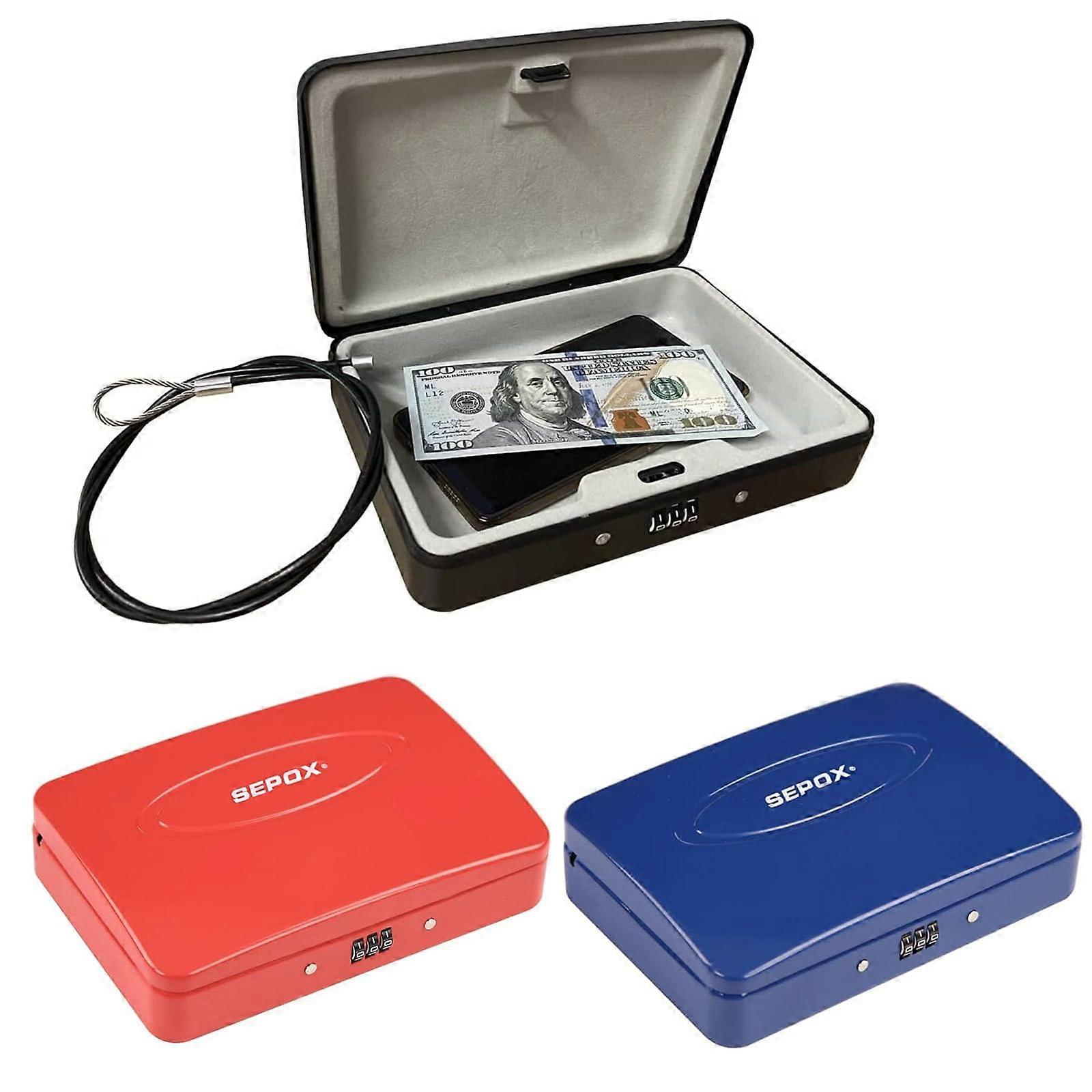 Fireproof Waterproof Safe Box with Secure Lock for Documents and Valuables Storage