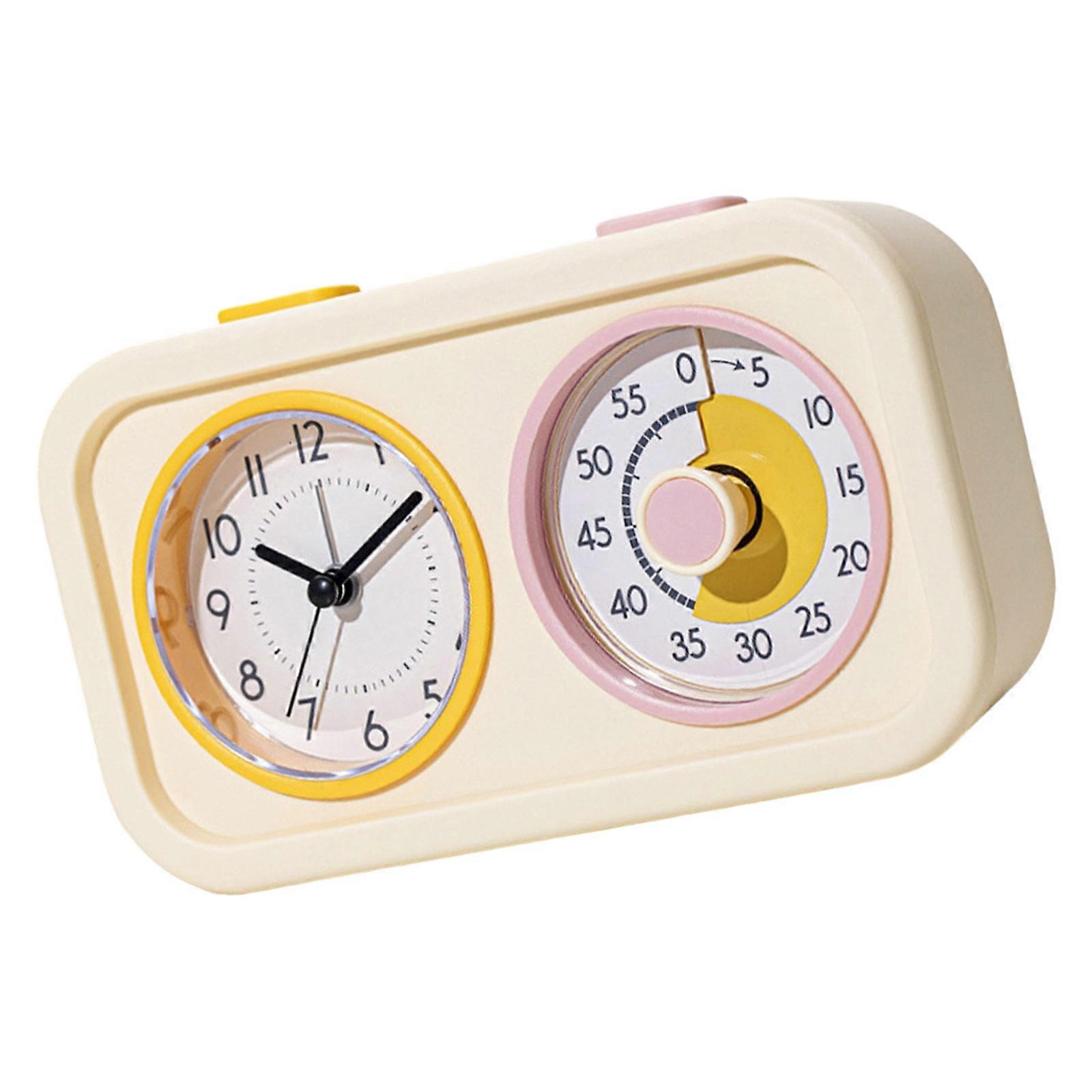 Visual Countdowns Timer With Alarm Clock Double Screen Pomodoro Timer Easy Operation Perfect For Cooking Baking Gift  Yellow