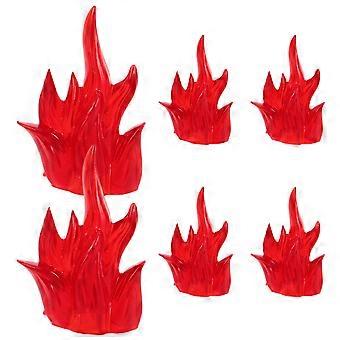 6pcs Flame Action Figures for Kids Creative Building Blocks with Fire Effects - Miniature Fire Play Accessories for Imaginative Play and Halloween Dec